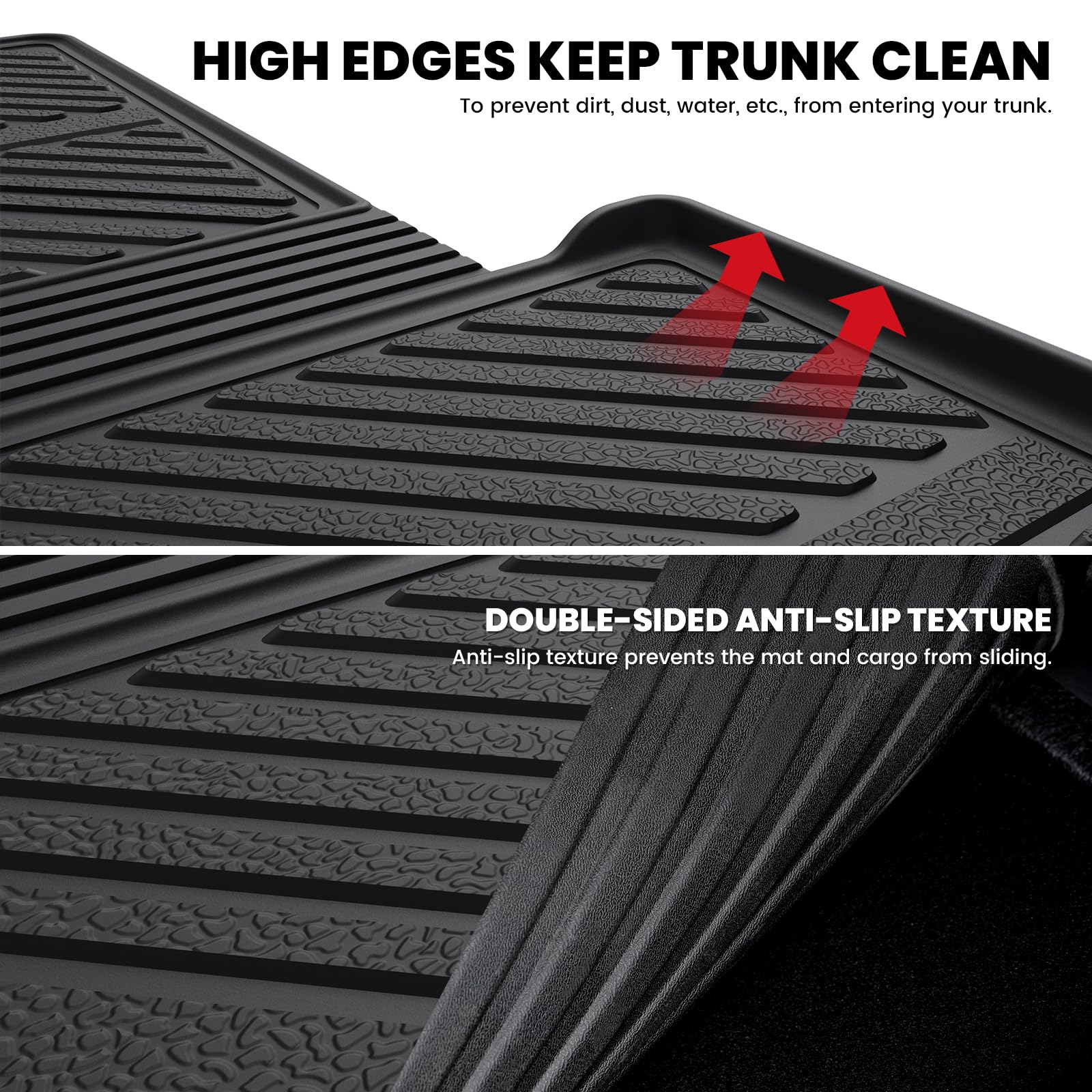 Lasfit Trunk & Backrest Mat For Ford Explorer 2020-2025, Custom Fit All Weather Protector Tpe One-Piece Design Easy Installation