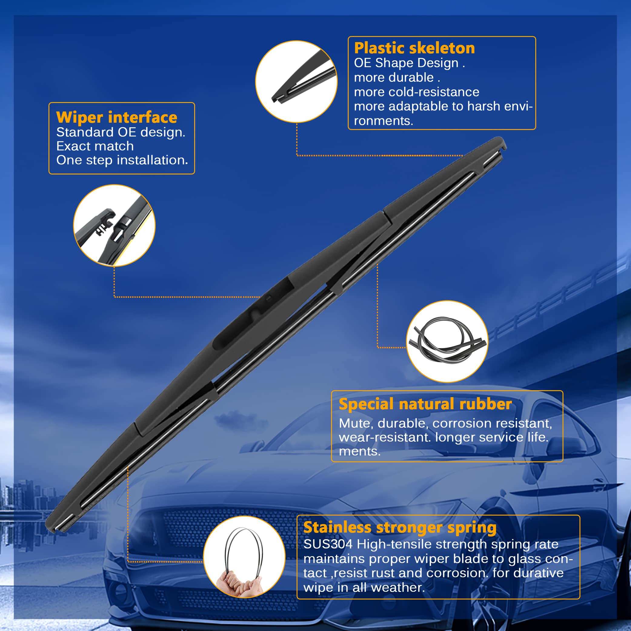 Raintok Windshield Wiper Blades Replacement For Acura Mdx 2007 2008 2009 2010 2011 2012 2013 Original Factory Quality Front Rear