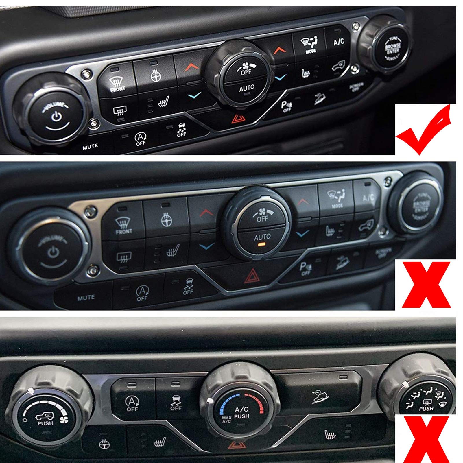 Voodonala Air Conditioner Headlight Center Consoles Switch Knob Cover Trim For 2018-2024+ Jeep Wrangler Jl Jlu Gladiator Jt Inte