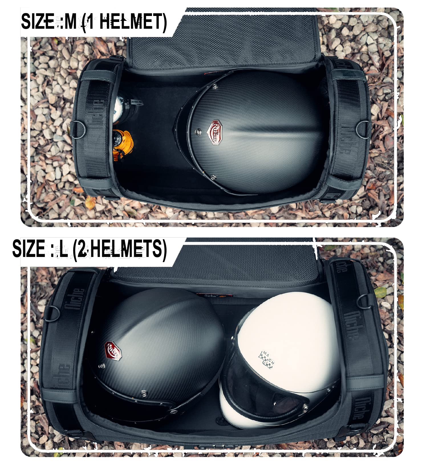 Niche Stackable Tail Bag, Three Sizes, Motorcycle Rear Seat Bag With Waterproof Rain Cover, Motorbike Travel Luggage, Zipper Closure, Large Capacity-36L