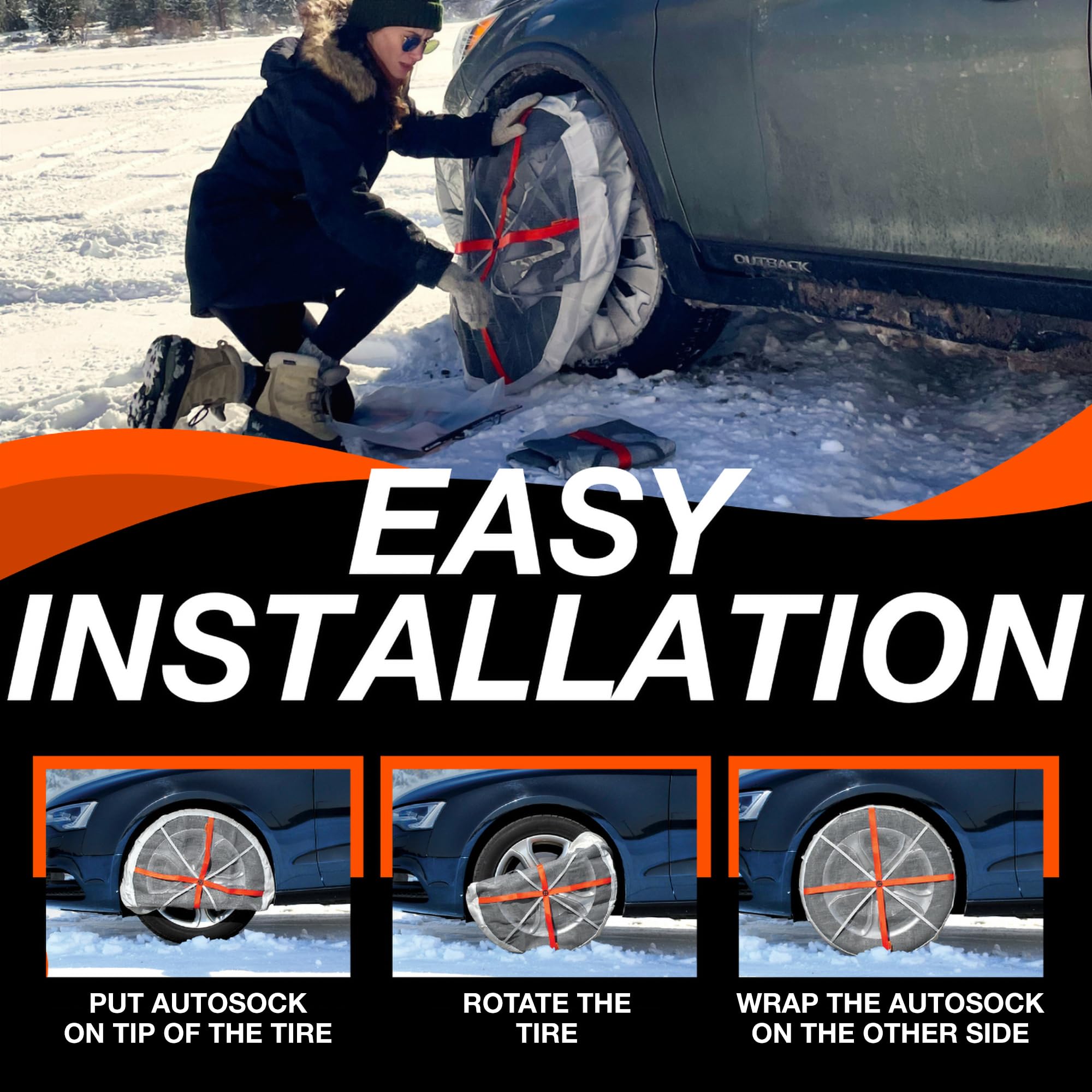 AUTOSOCK Snow Socks for Commercial Vehicles & Trucks, AL79, Polyester, Pack of 2