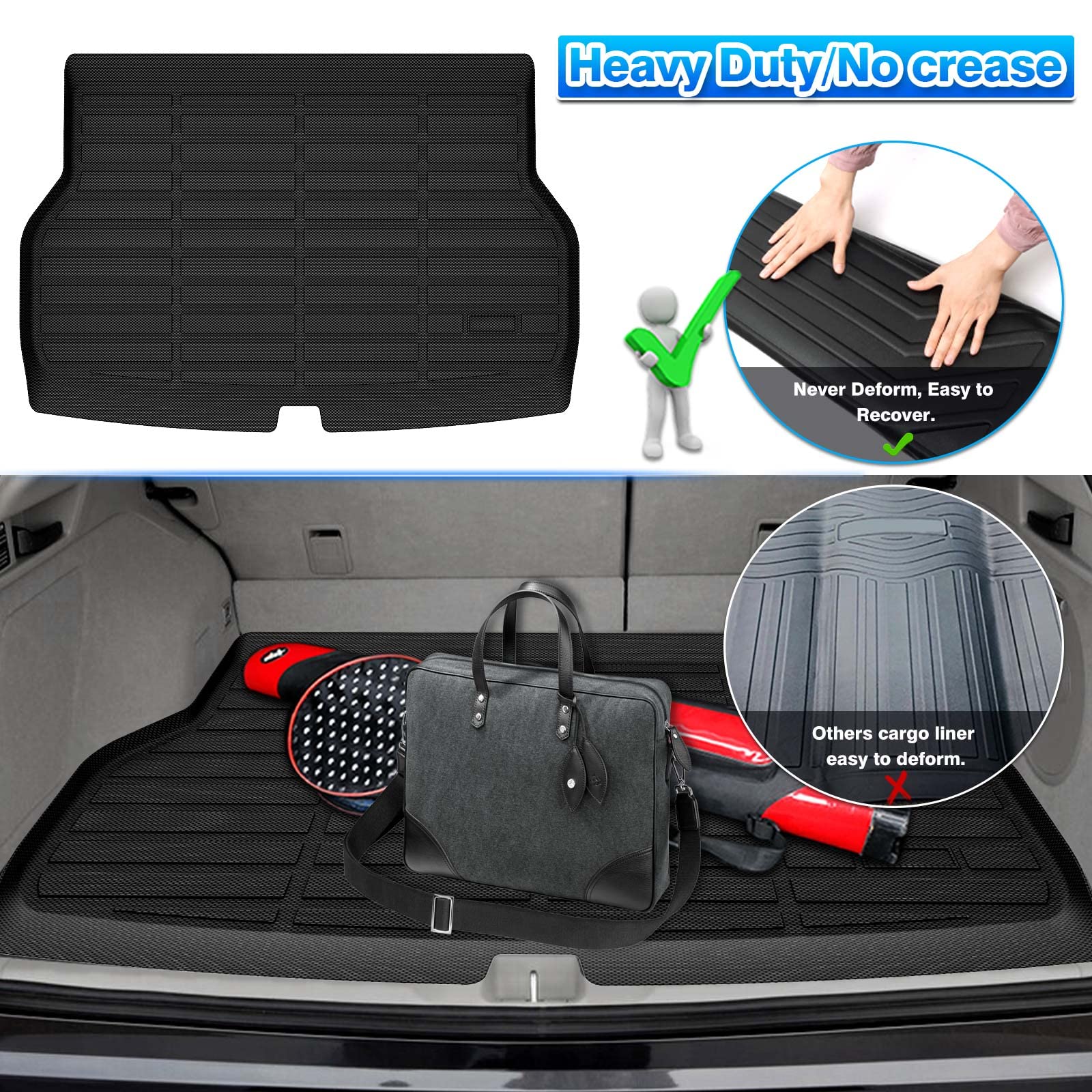 Cartist Custom Fit For Cargo Liner Acura Rdx 2019 2020 2021 2022 2023 Accessories All Weather Anti-Slip Rear Trunk Mat Tpe Water