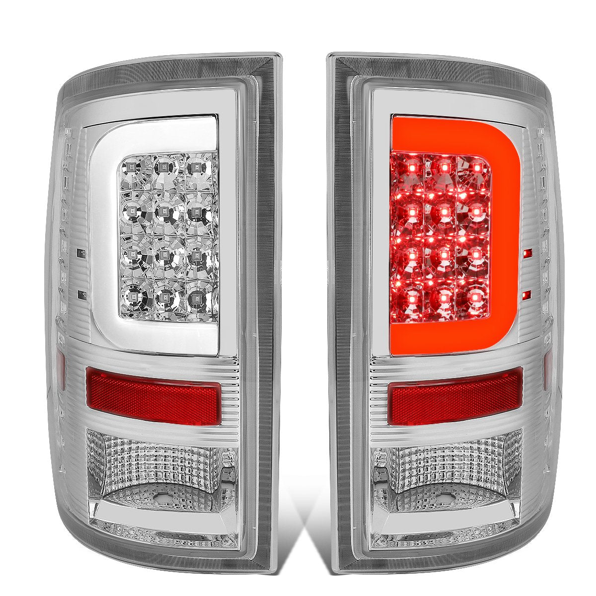 DNA MOTORING TL-DRAM09-LED-3D-CH-G2 LED 3D Tail Light Assembly Driver & Passenger Side [Compatible with 09-17 Dodge Ram 1500 250