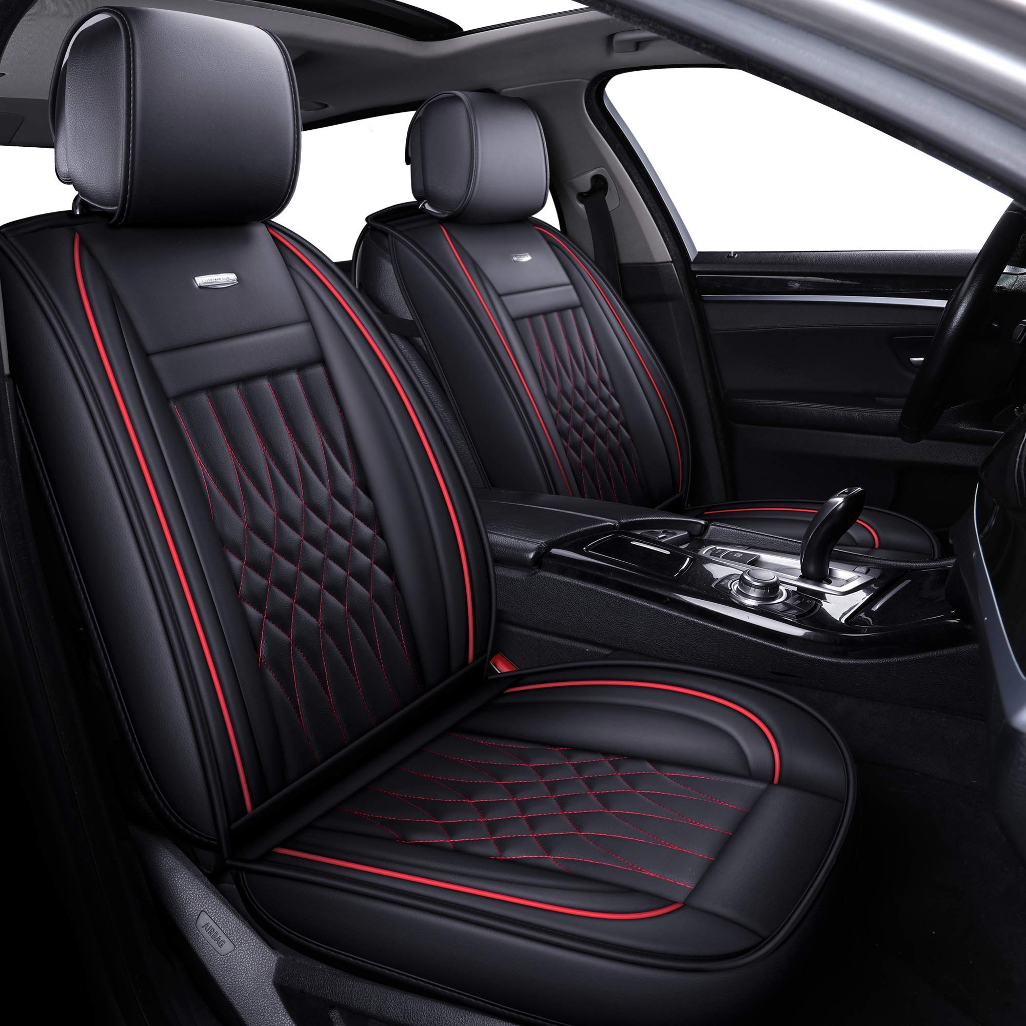 Luckyman Club 5 Car Seat Covers Full Set With Waterproof Faux Leather Universal Fit For Rav4 Accord Altima Tacoma Rogue Cx5 Crv