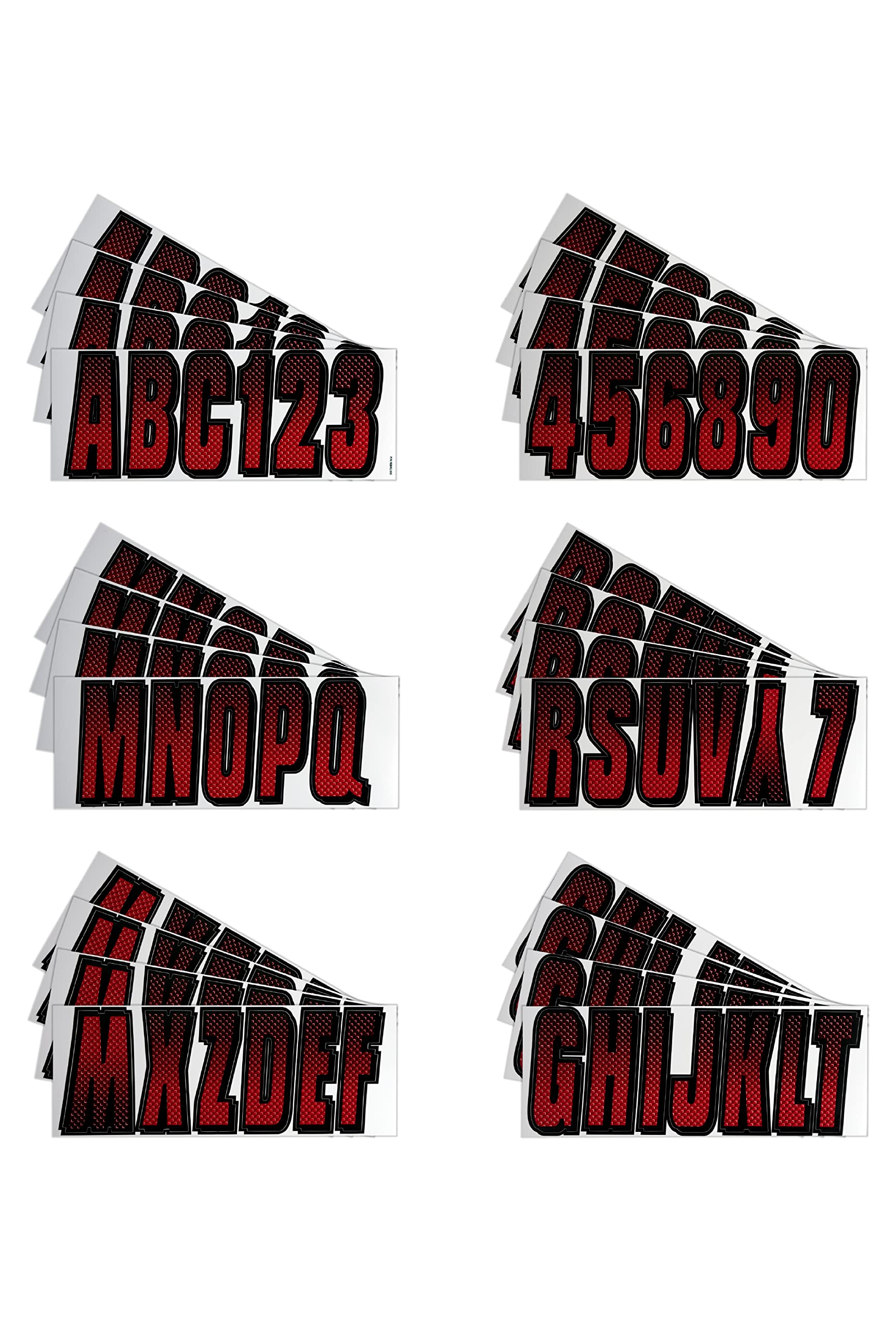 Hardline Products REBKG300 Series 300 Factory Matched 3-Inch Boat & PWC Registration Number Kit, Red/Black
