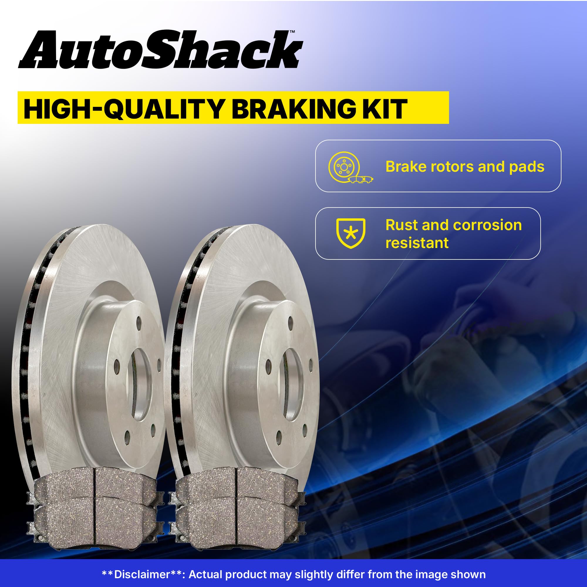 Autoshack Front And Rear Brake Kit Rotors And Ceramic Pads Set Of 4 Replacement For 2007-2013 Mitsubishi Outlander 2.4L 3.0L V6