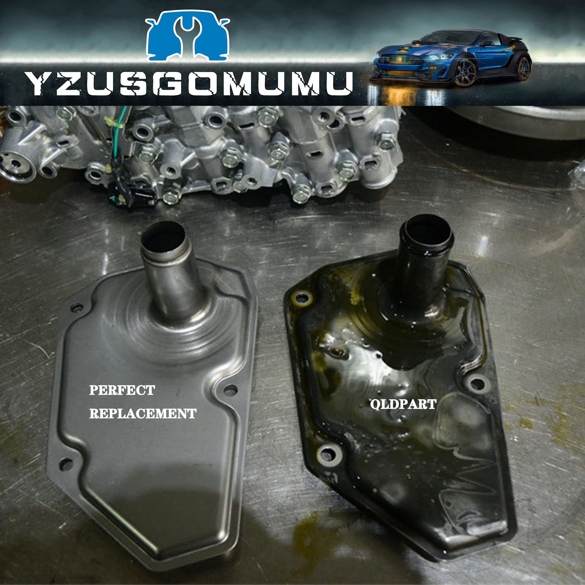 Yzusgomumu 33010-Jf015 Car 15 Hole 3Pcs Transmission Oil Filters & Pan Gasket Set Compatible With 2012-2019 Nissan Sentra Versa