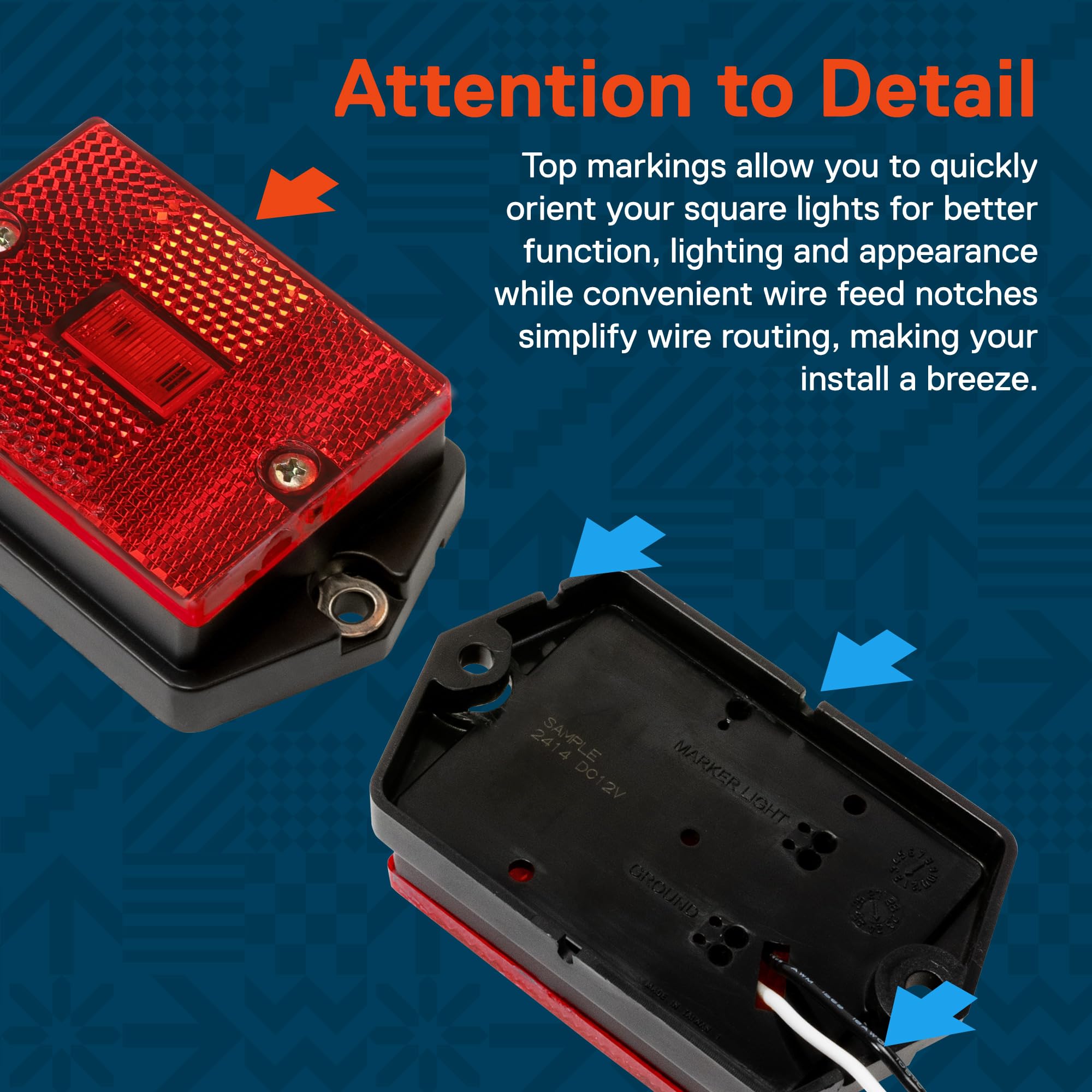 True Mods 4Pc 2X3 3X2 Inch Red Led Surface Mount Side Marker Light [Dot Fmvss-108] [Sae Ap2] [Ip67 Waterproof] [Integrated Refle