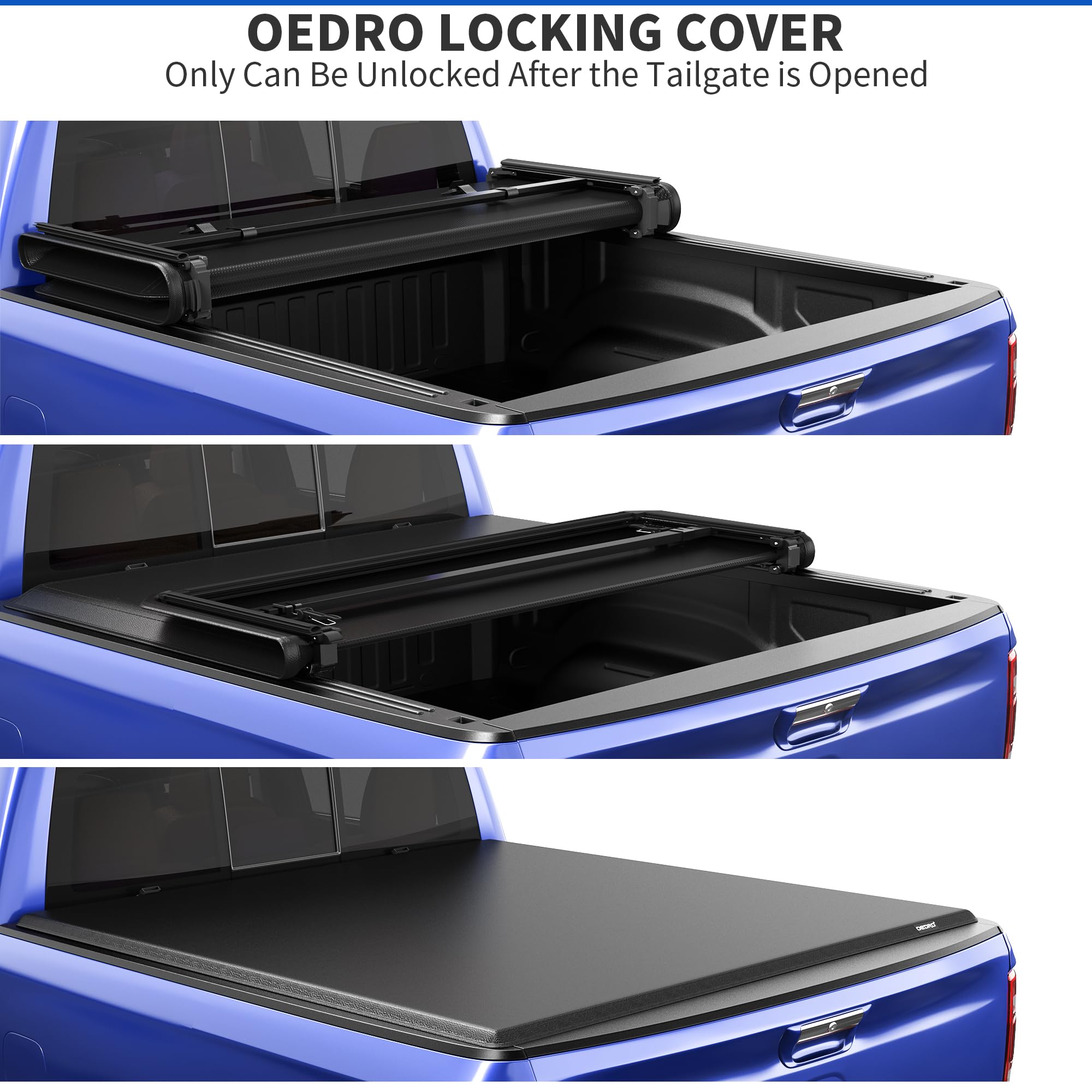 OEDRO Upgraded Soft Tri-fold Truck Bed Tonneau Cover Fits for Chevy Silverado 1500 & GMC Sierra 1500 2007-2013 with 5.8 Feet Bed