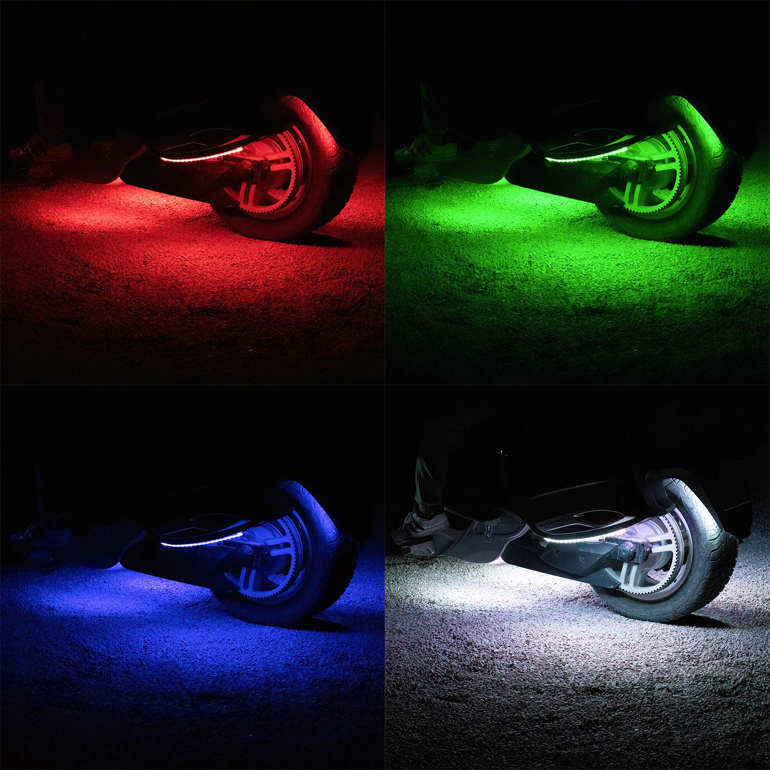 DITRIO 2pcs 2-Feet Underglow RGB Neon LED Light Strips DC 12V for Motorcycles Trikes Trailers Golf Carts ATVs UTVs, SPT-24IN