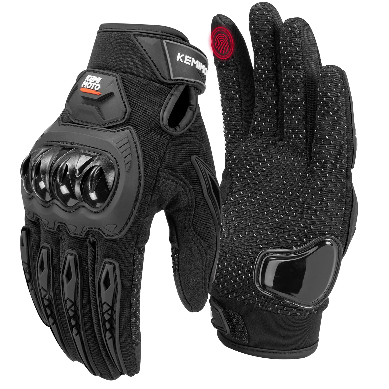Kemimoto Motorcycle Gloves For Men/Women, Touchscreen Dirt Bike Gloves With Shell, Anti-Slip For Motorbike, Riding, Racing, Cycl