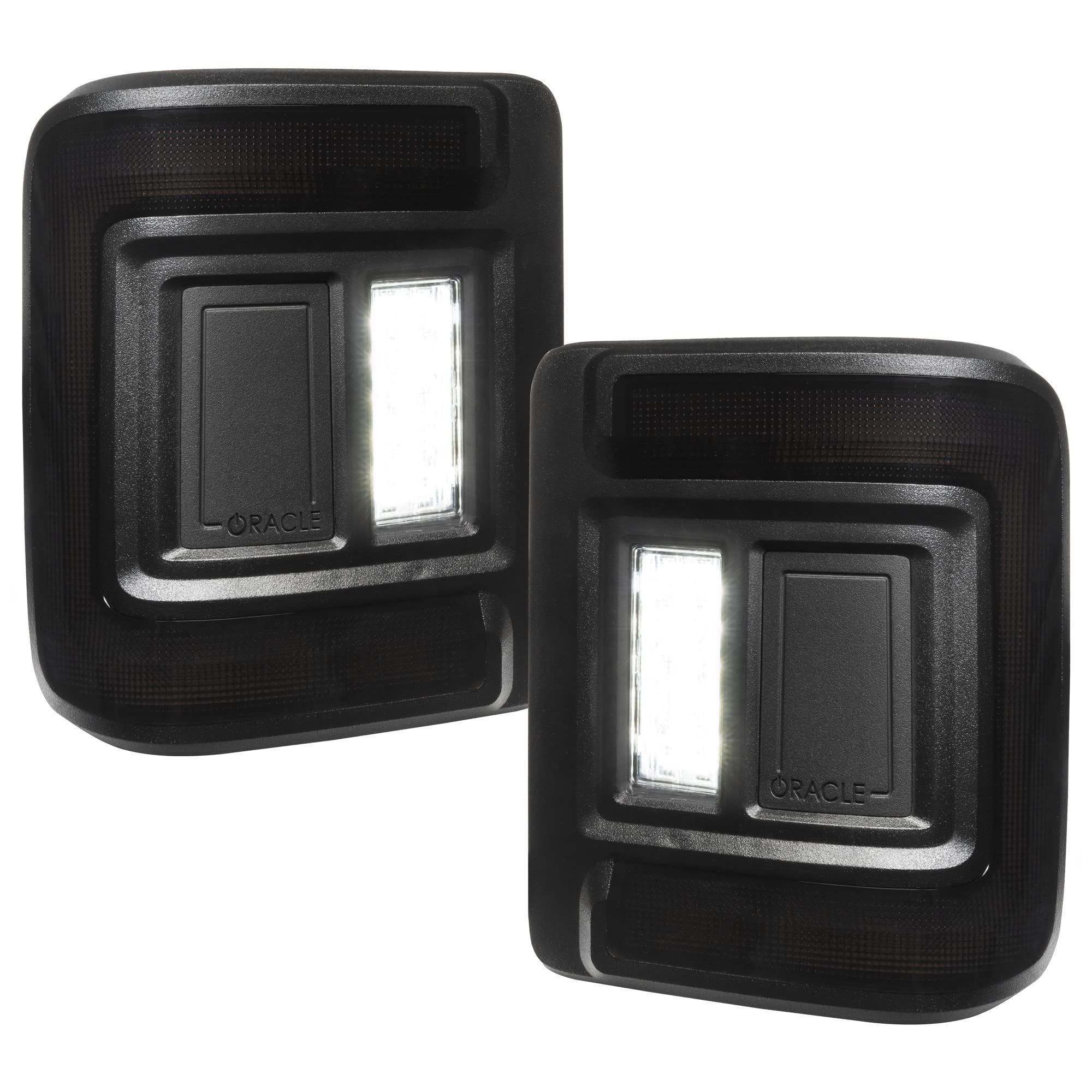 ORACLE Flush Mount LED Tail Lights for Jeep Wrangler JL - Tinted Lens, Black, Model 5884-504-T