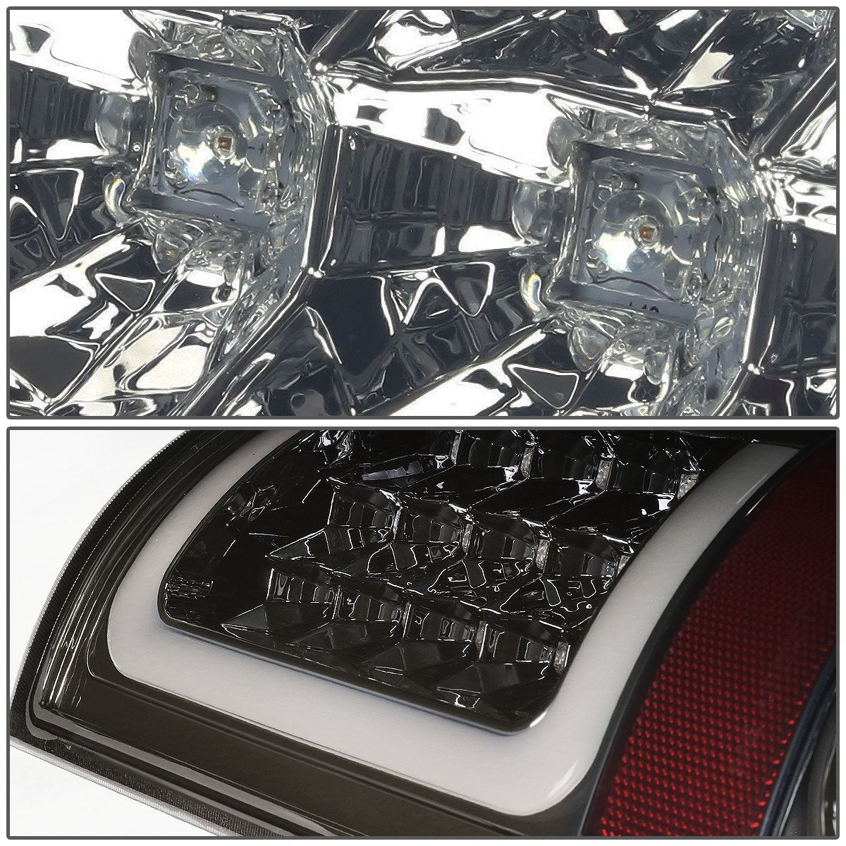 Dna Motoring Tl-Dram05-Led-3D-Ch-Sm Pair Of Smoke Lens Led Tail Lights Compatible With Dodge Ram 1500-3500 03-06, Passenger & Dr