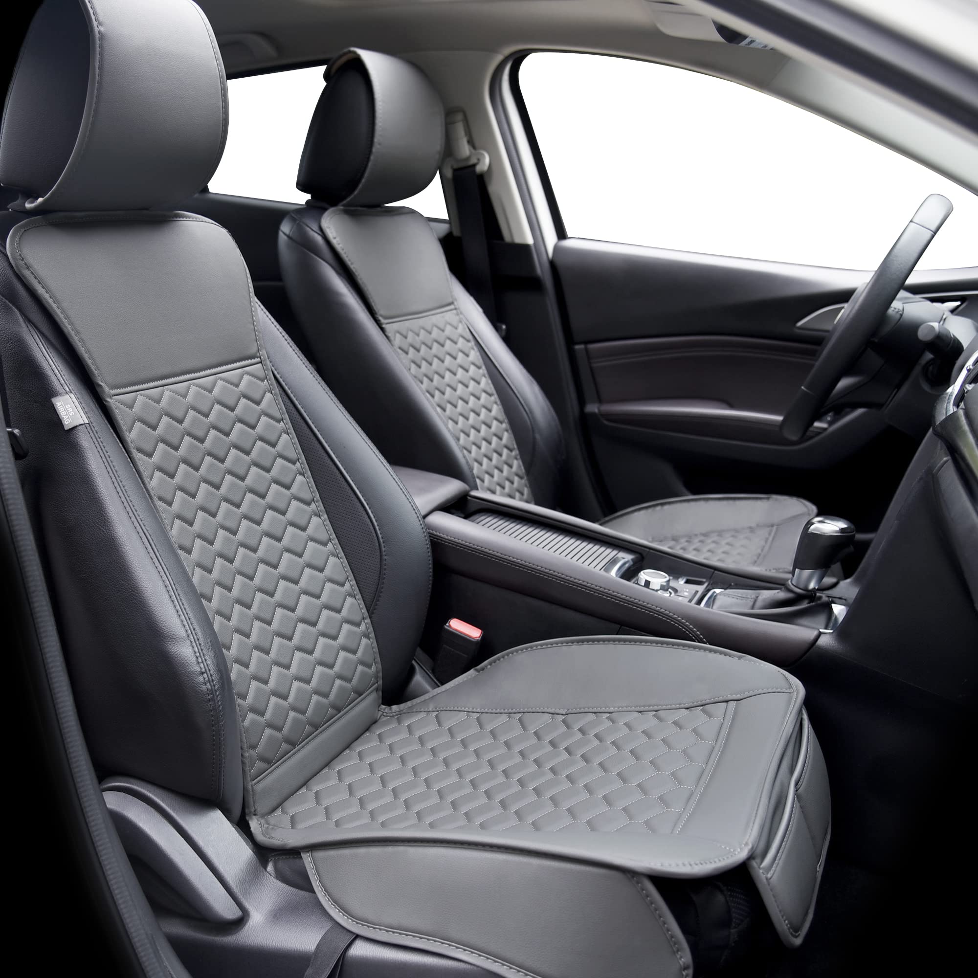 Elantrip 2Pcs Front Car Seat Covers Leather Car Seat Protector Universal Fit For Most Cars Suvs And Trucks Water Proof Seat Prot