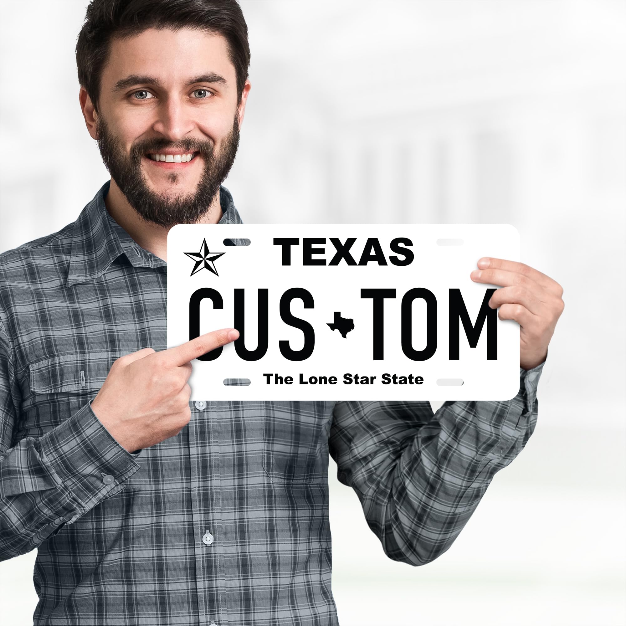 My Sign Center Custom Texas License Plate - 6x12 Inch Aluminum, Rust-Free, Fade Resistant, Personalized Car Plates