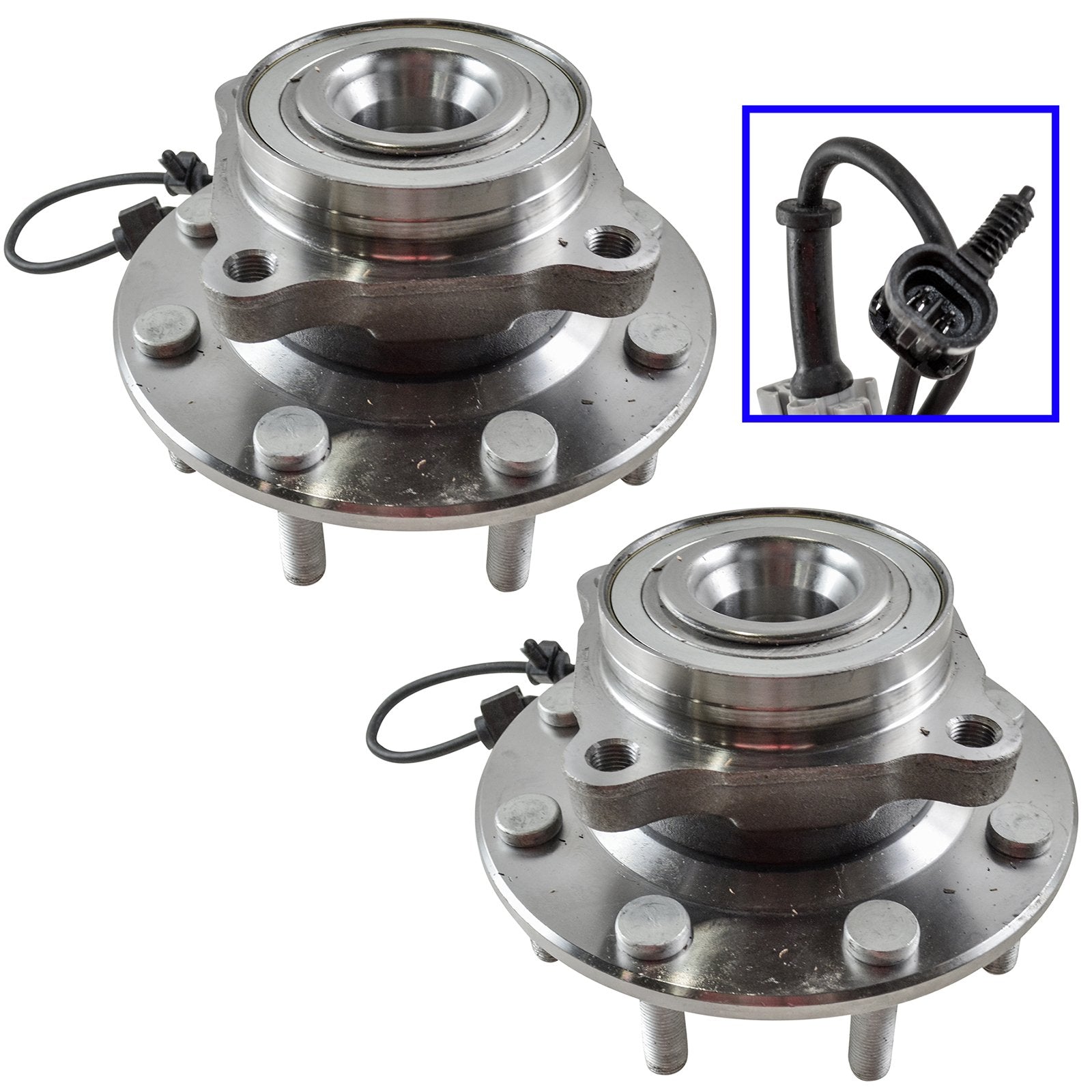 Trq Front Wheel Hub Bearings Assembly Set Compatible With 2001-2006 Chevrolet Silverado 3500 2007 Silverado 3500 Classic Gmc Sie