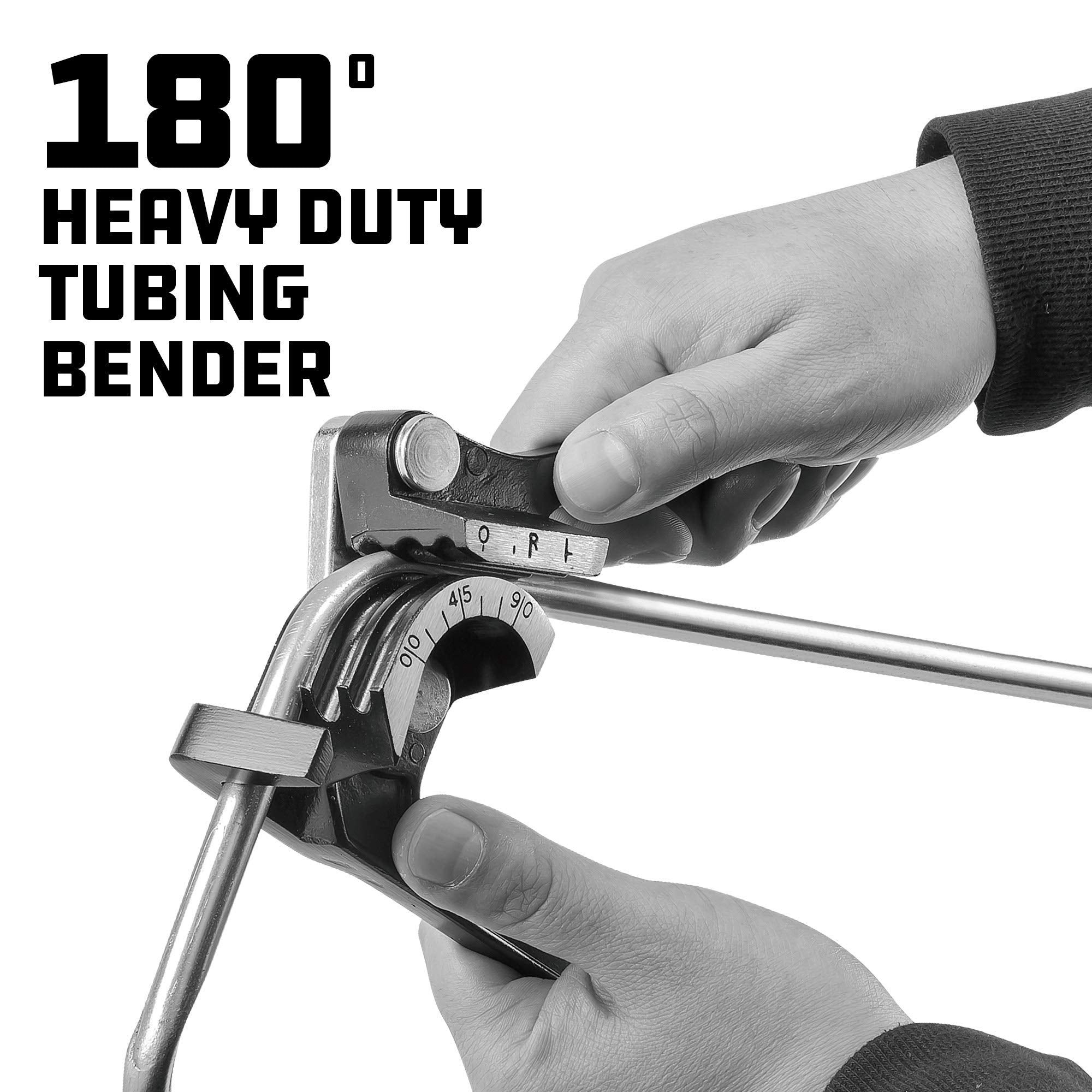 Powerbuilt Fuel And Brake Line Tubing Bender, Multi-Size Pipes Copper Aluminum Steel Brass, Bend Up To 180 Degrees, Lightweight