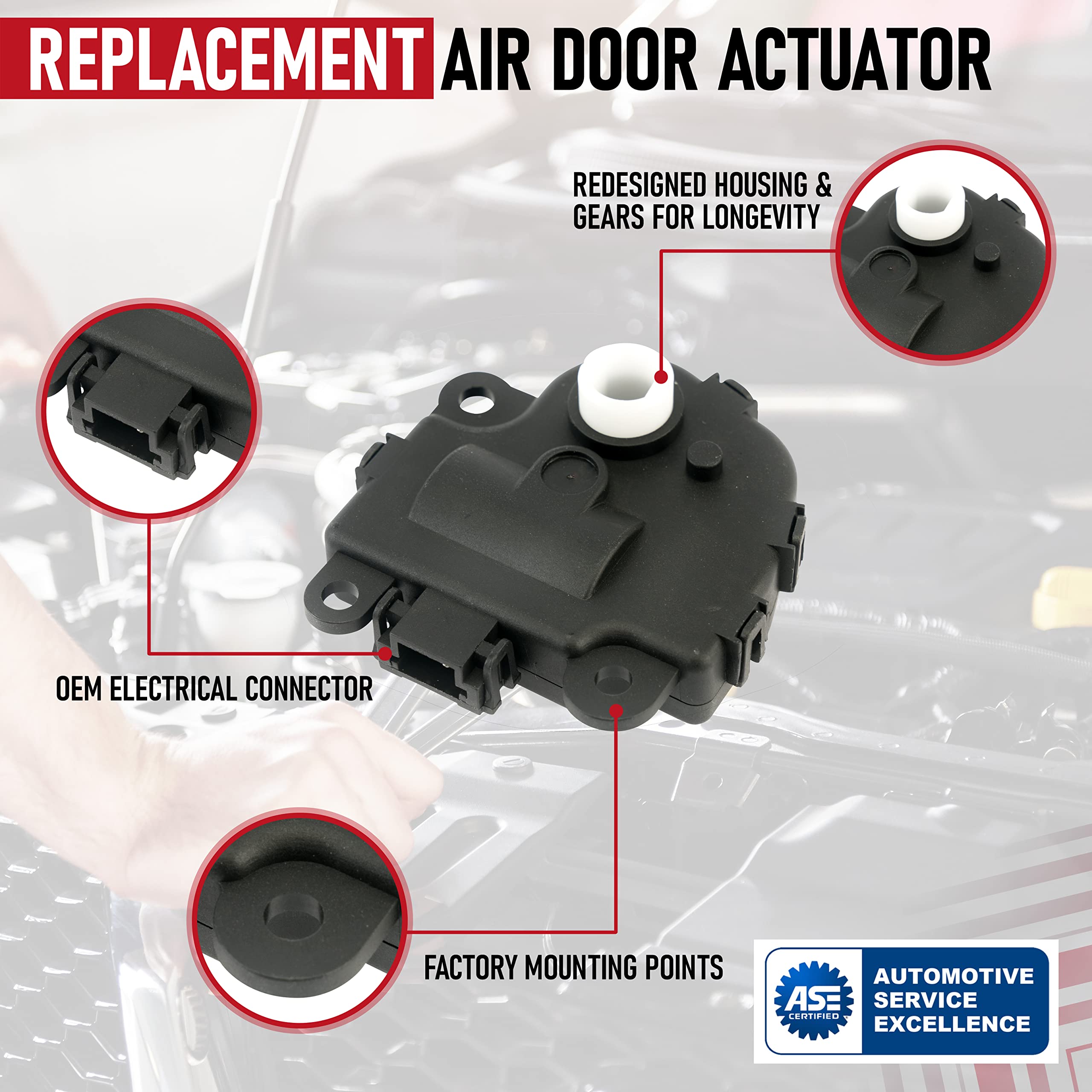 Hvac Air Blend Door Actuator Heater - Compatible With Chevrolet Impala 2004-2013 Vehicles - 1573517, 1574122, 15844096, 22754988