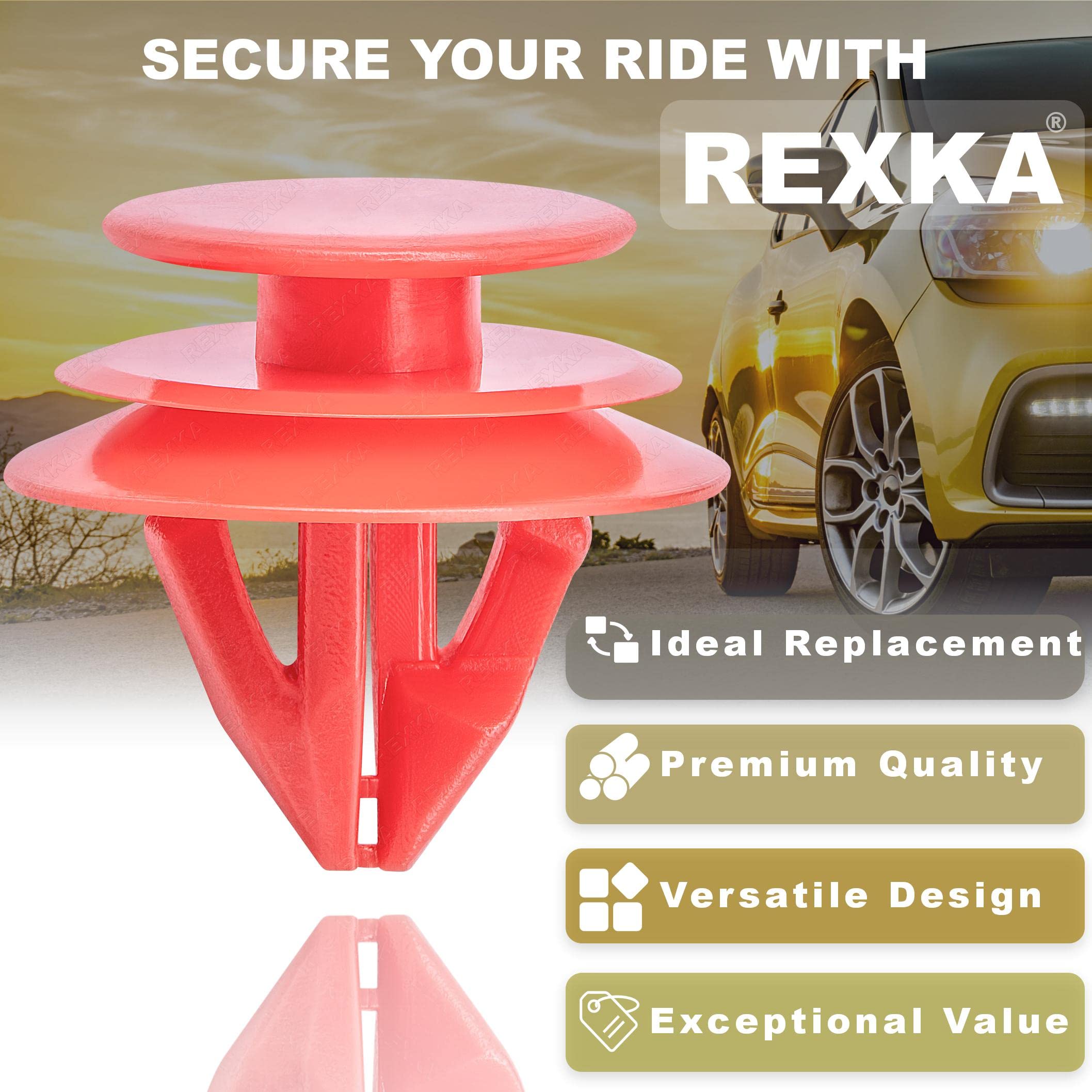 Rexka 20pcs Overhead Console Clip - Red Nylon for Toyota Lexus Tacoma Camry C-HR Prius, One Size