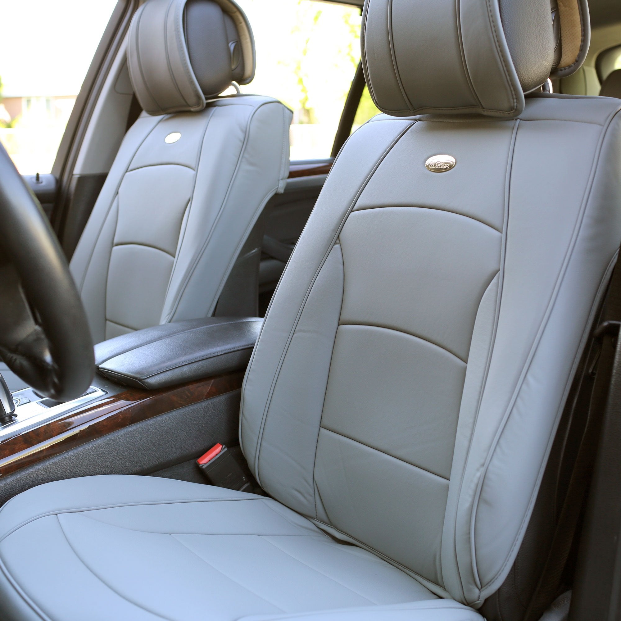 Fh Group Full Set Deluxe Leatherette Car Seat Cushions For Cars Trucks, Suv, Waterproof Seat Cover Cushion, Universal Fit, Seat