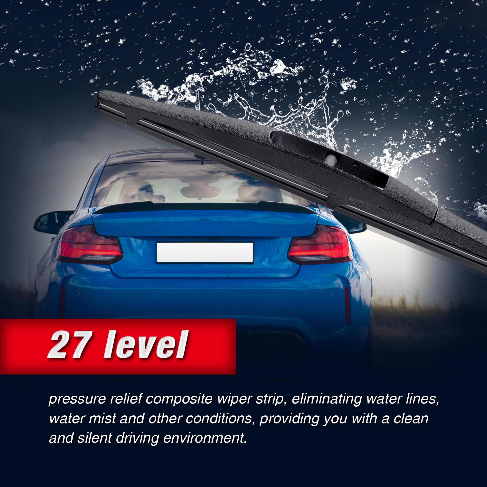 10'' Rear Wiper Blade Replacement For Honda Hr-V 2022-2016,Outlander Sport 2022-2011 Nissan Leaf 2017-2011 Mazda Cx-3 21-16,Qx80