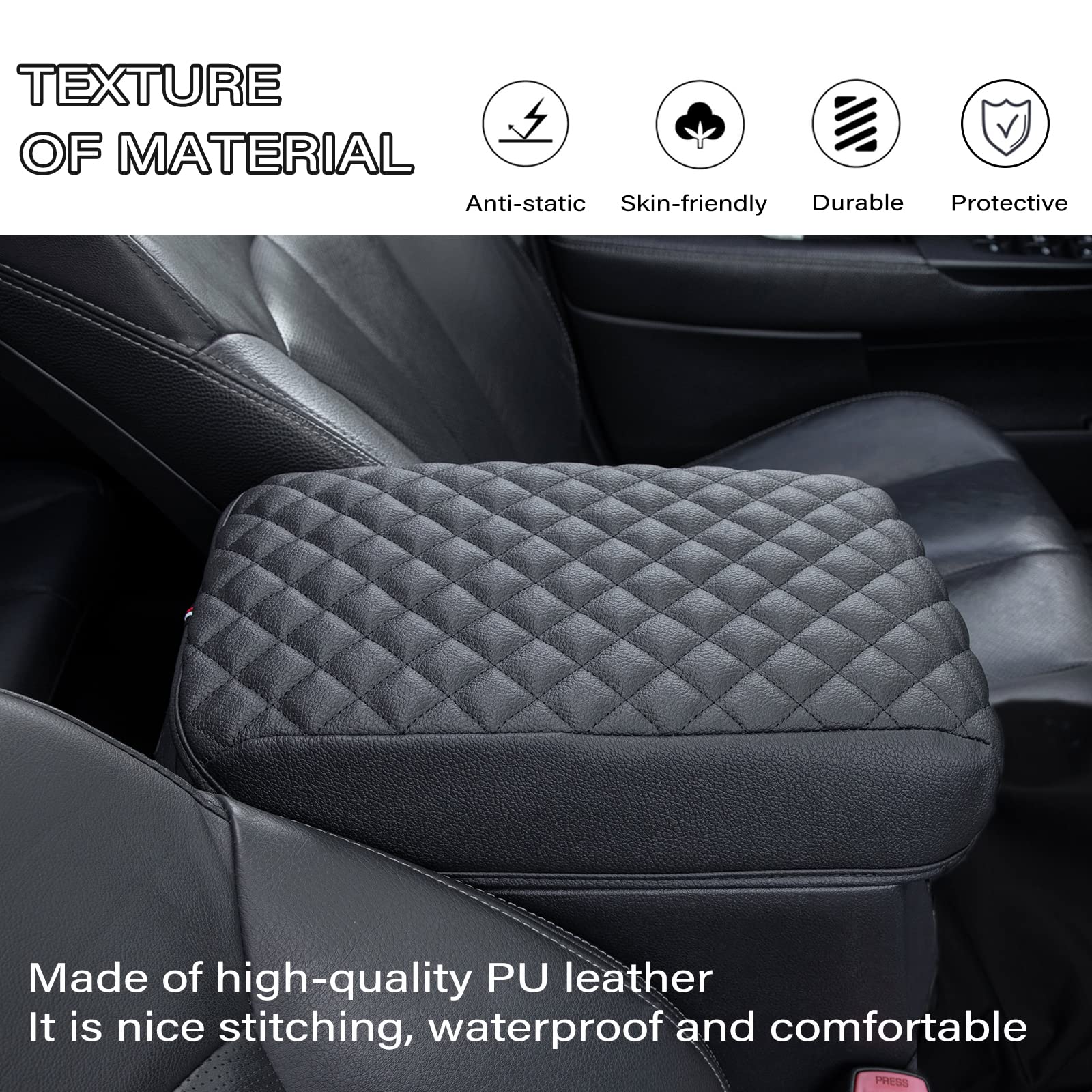 Jkcover Center Console Armrest Cover Compatible With Toyota 4Runner 2010-2022 2023 2024 Truck Accessories Premium Pu Leather Cus