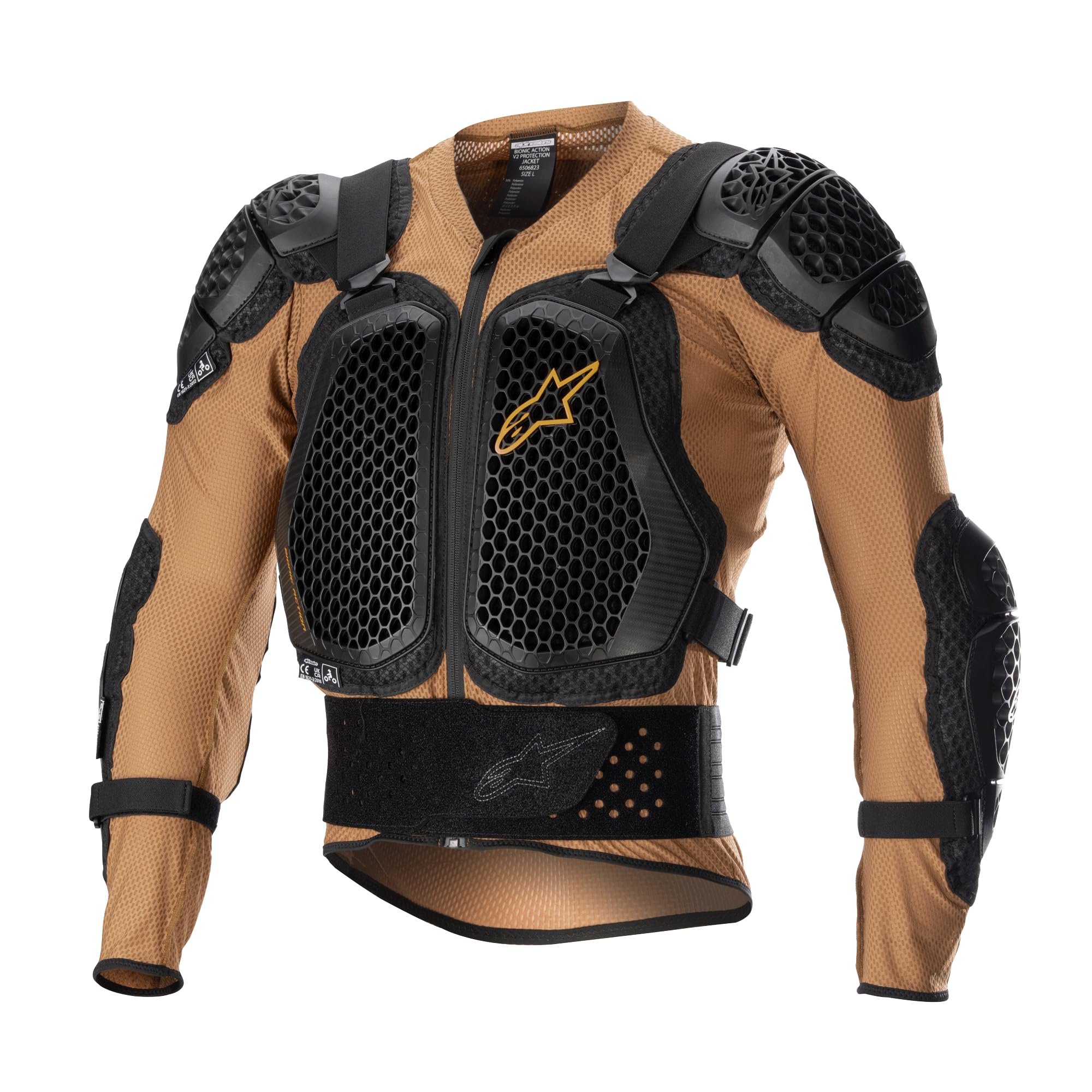 Alpinestars 6506823-814-S: Bionic Action V2 Protection Jacket Sand/Black Sm