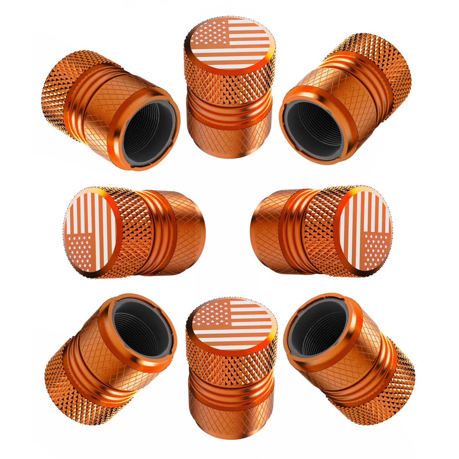 Tire Valve Stem Caps For Car American Flag Tires Air Caps Cover 8 Pack Corrosion Resistant Premium Alloy Universal For Suv Truck