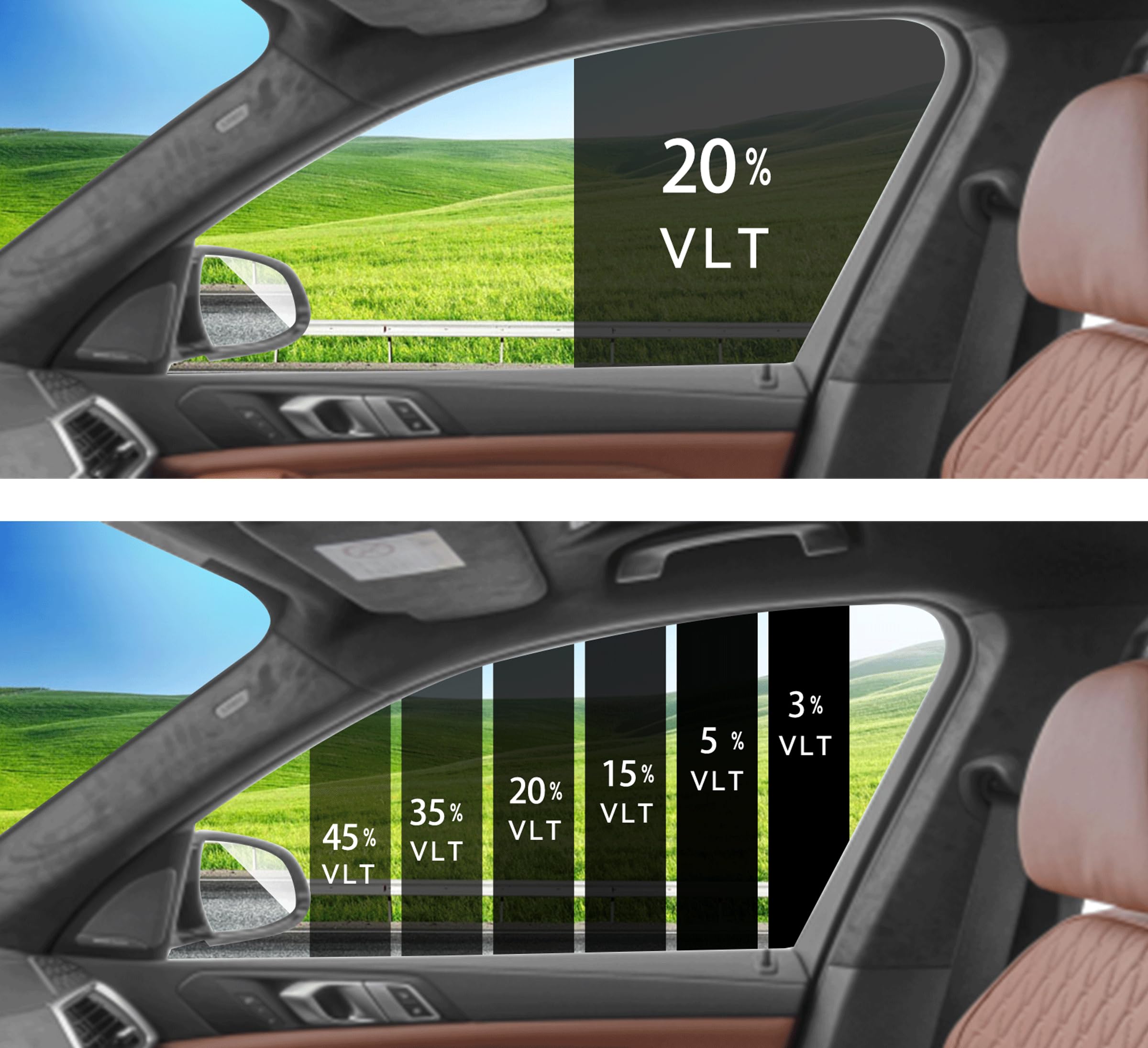 2Ply Premium Window Tint Film 40''In X 100''Ft (20% Vlt), Protects Privacy, Blocks Uv Rays, Reduces Heat, And Prevents Scratches