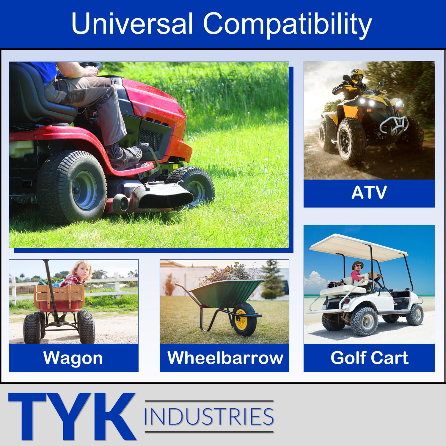 TYK Industries Lawn Mower Tire Inner Tube TR13, Replacement 18X8.50-10 for Yard Tractors & Trailers, 1 Piece