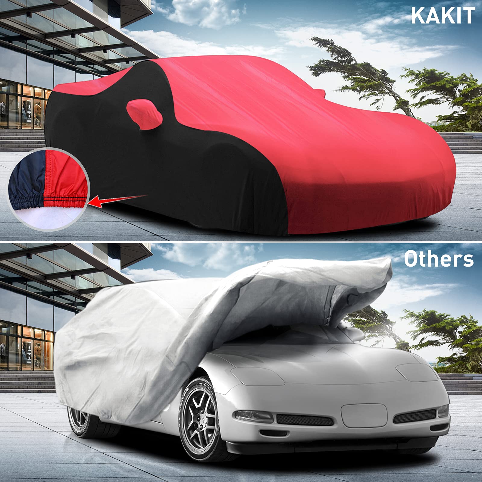 Kakit Waterproof Car Cover Custom Fit For 1996-2004 C5 Stingray, Uv Resistant Fade-Proof Cover For Chevy Corvette, Indoor & Outd