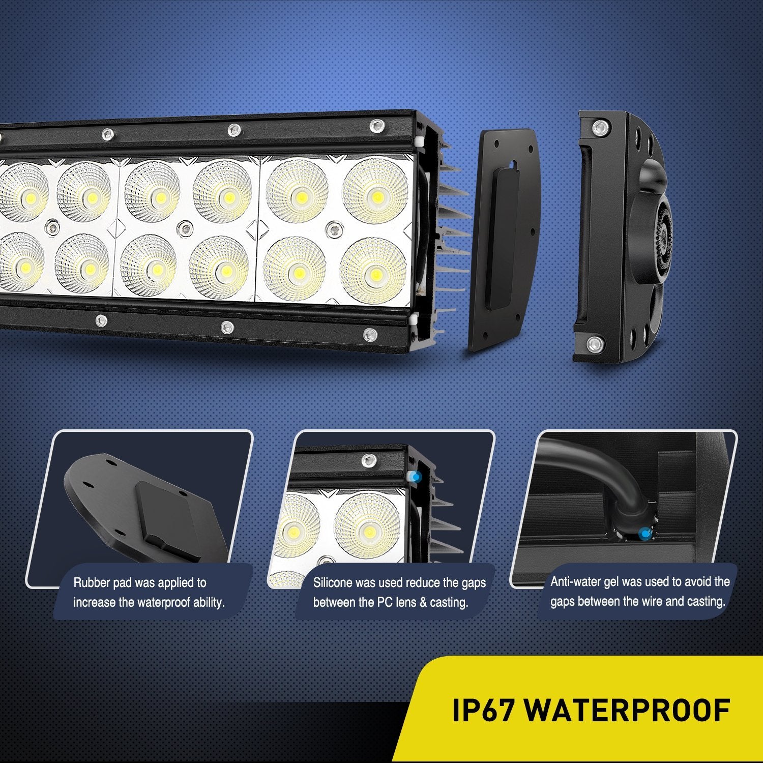 Nilight 32" 180W Curved LED Light Bar - Spot Flood Combo for Off Road, SUV, Jeep - Clear/White, Model 70016C-A