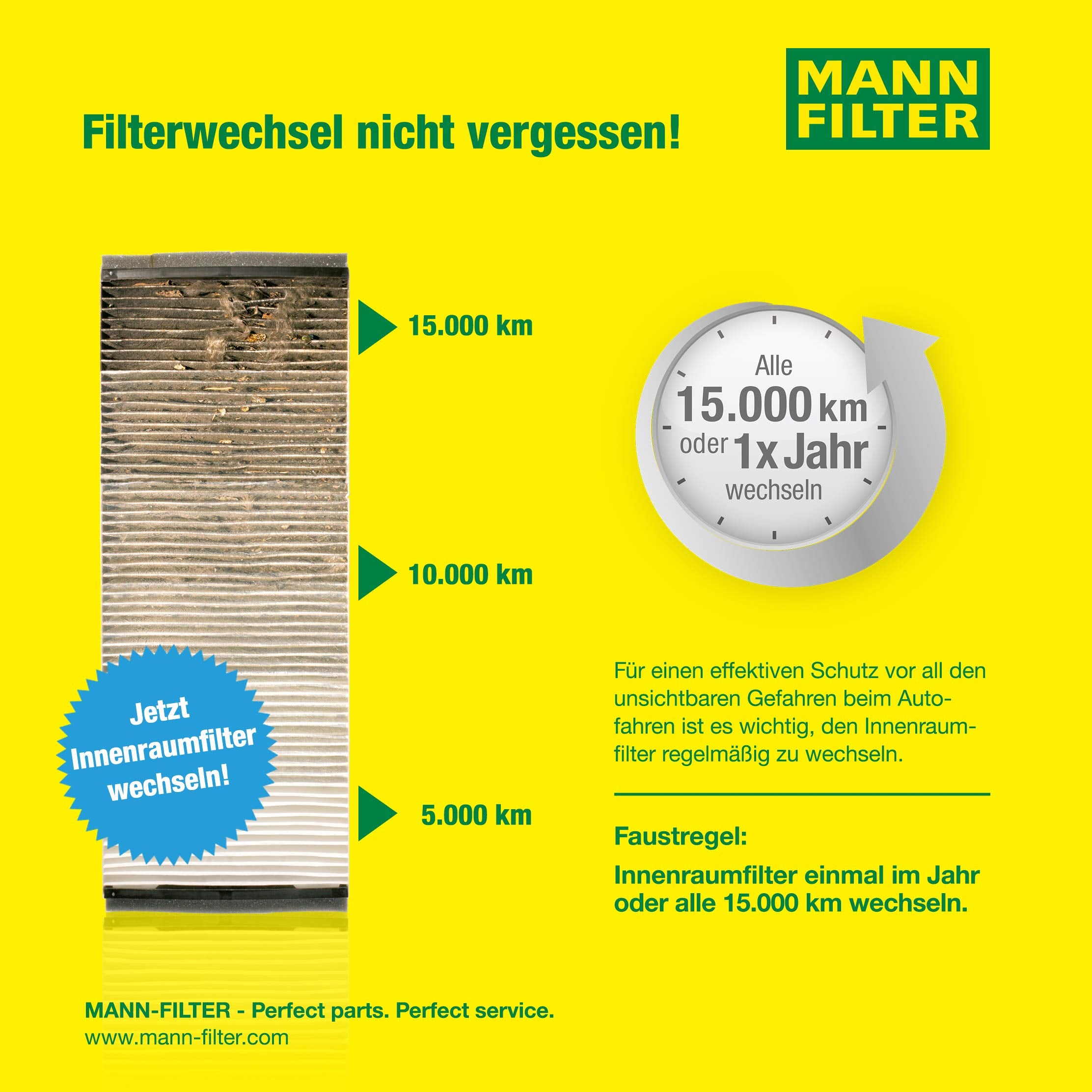Mann Filter Mann-Filter Cuk 3037 Cabin Filter With Activated Charcoal For Select Audi Models
