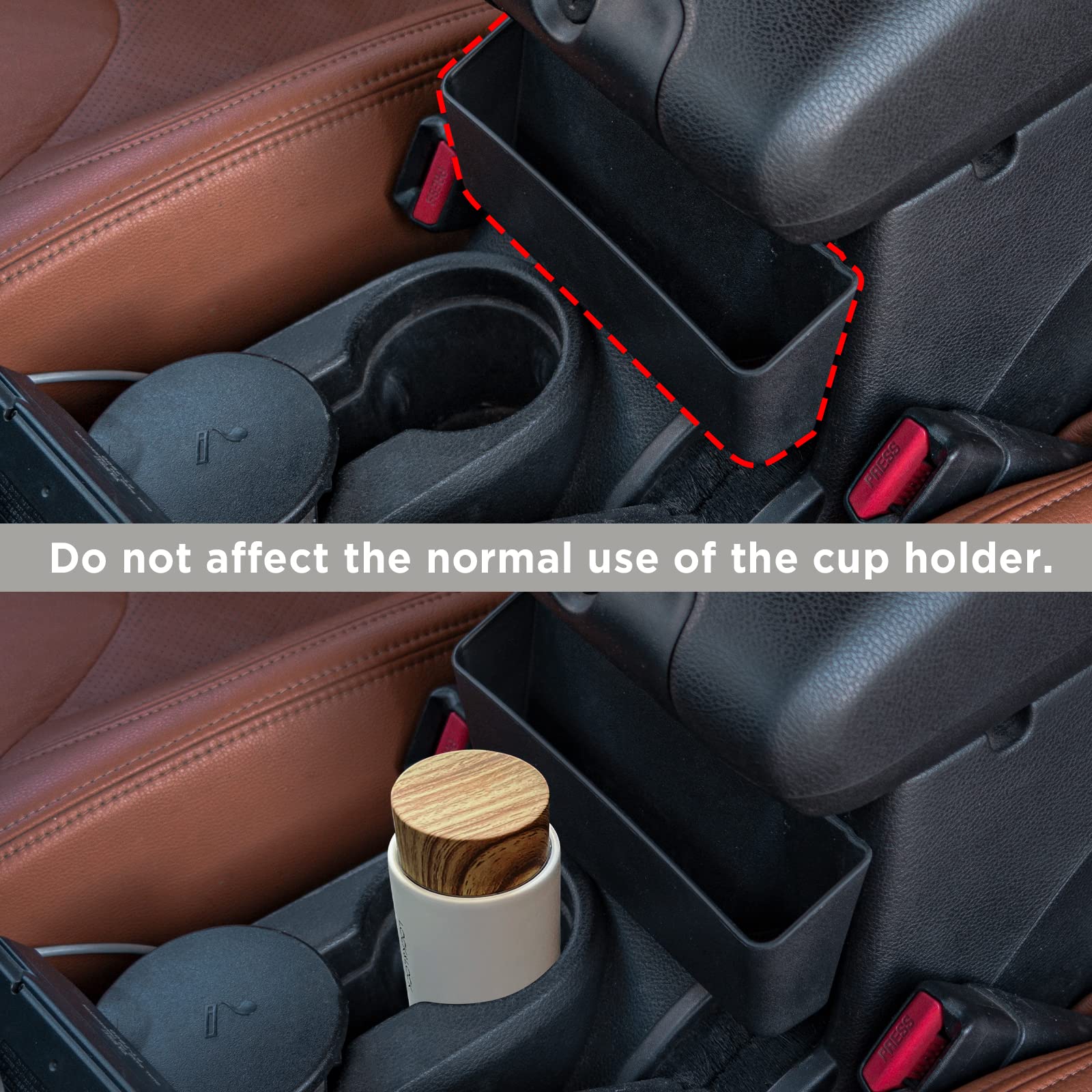 Neepiar 3Pcs Gear Shift Console Side Tray Organizer, Center Console Hanging Storage Box, Passenger Side Co-Pilot Organizer Compa