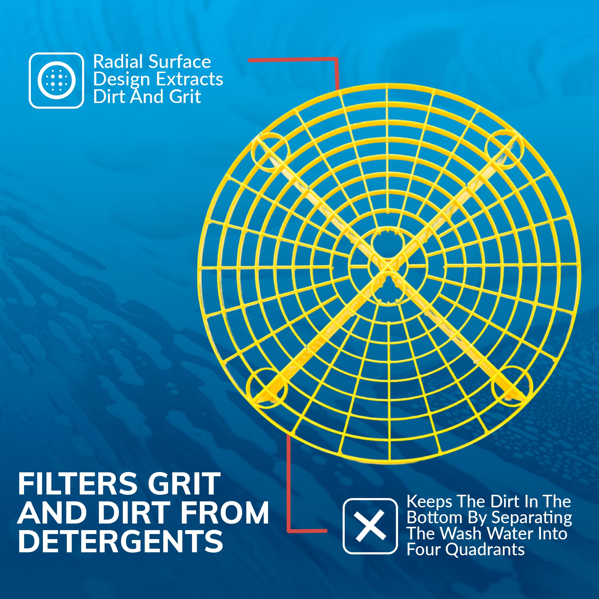 Grit Guard The Original Gold Bucket Insert - 10'' Diameter Car Wash Bucket For Car Washing, Detailing Compatible With 3.5, 4, 5