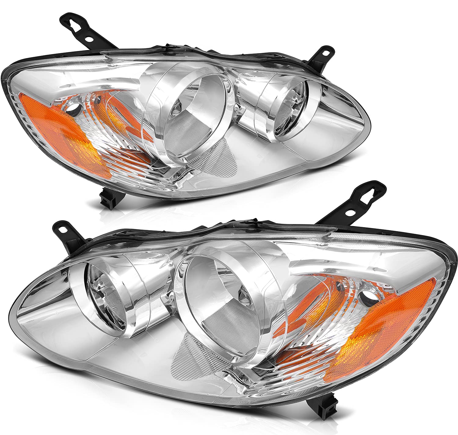 OCPTY Headlight Assembly Pair Replacement for Toyota Corolla 2003-2008 Bulbs Not Included