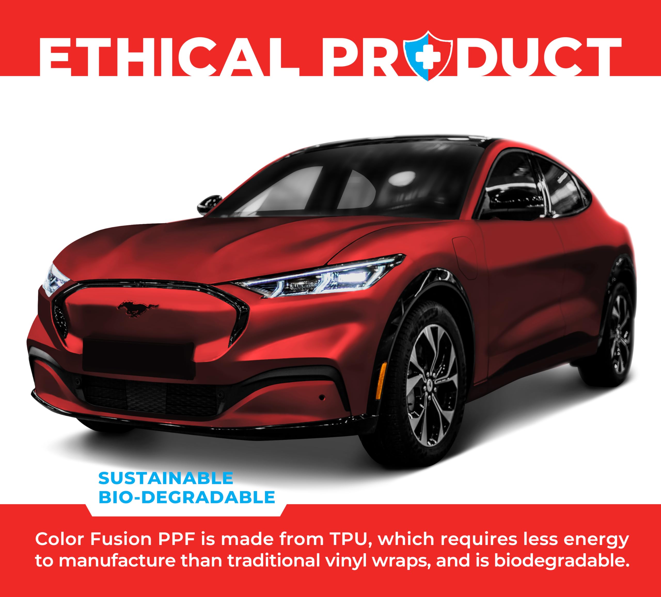 Colorfusion Ppf By Vvivid, Satin Chrome Red Dry Apply Ppf Vinyl Car Wrap Roll 1.3Ft X 5Ft