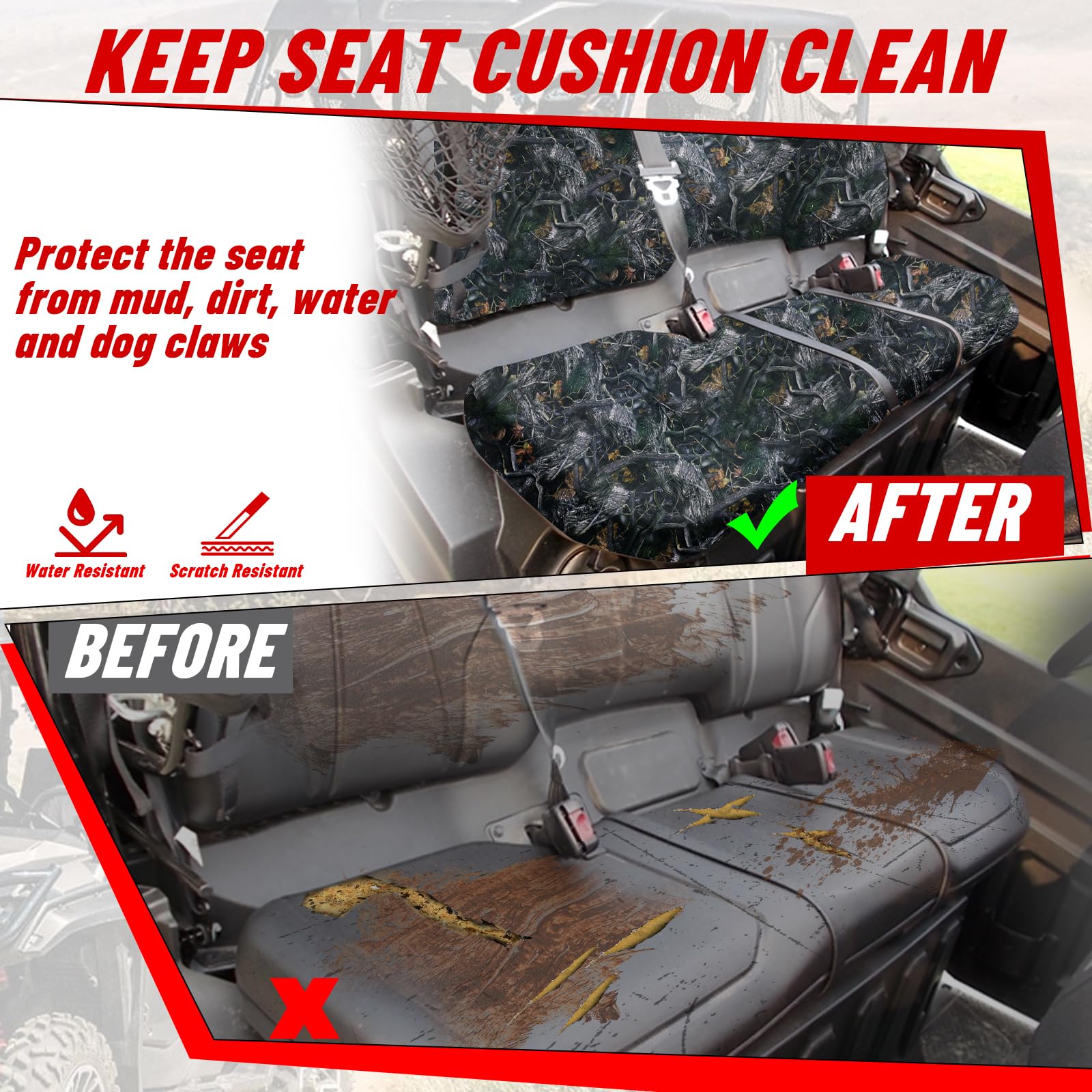 StarknightMT UTV Pioneer Seat Covers Compatible with 2016-2024 Pioneer 1000 1000-5(Front Seat),1000-6(Front and Rear Seat),Water