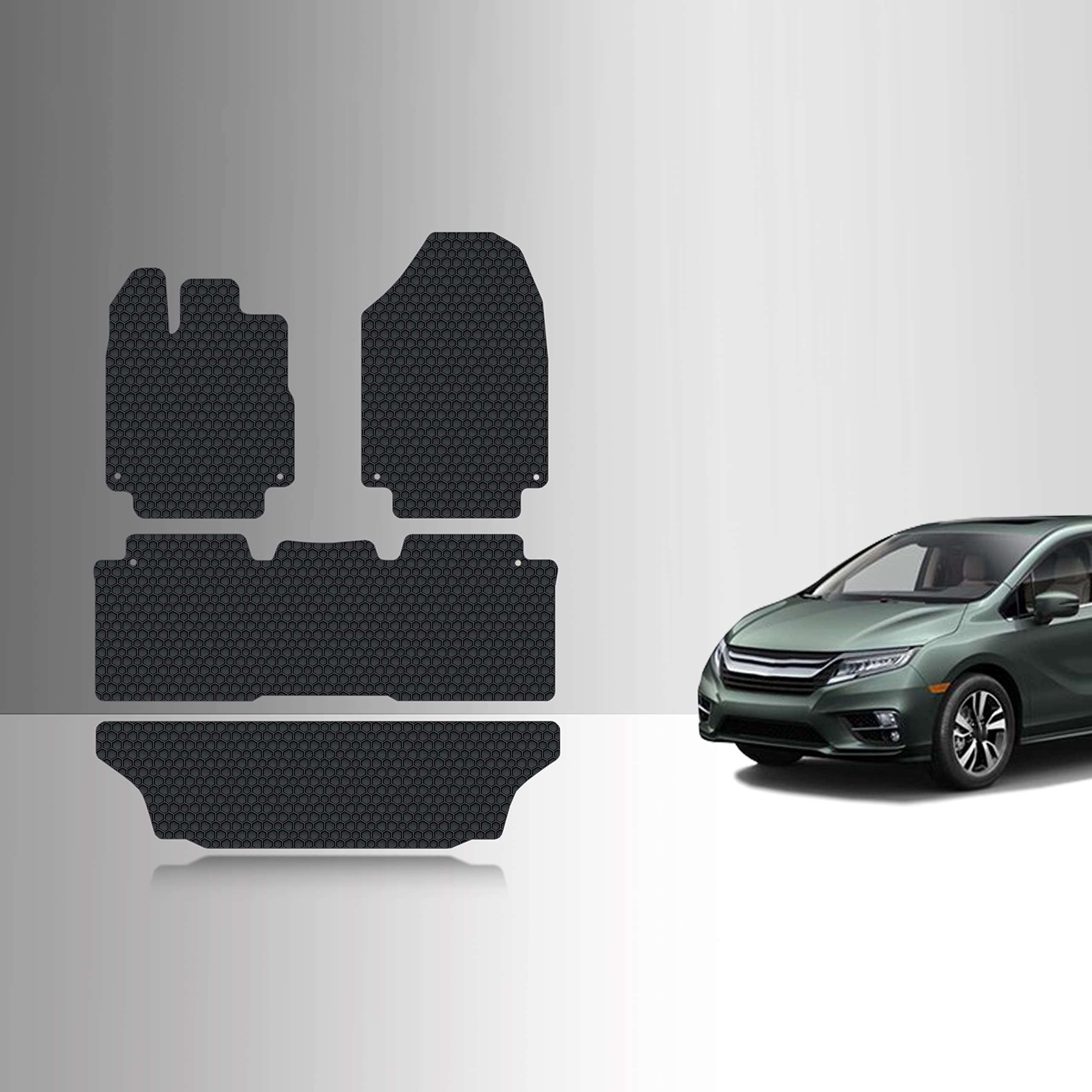 Toughpro Floor Mats Accessories Set 1St + 2Nd + 3Rd Row For Honda Odyssey All Weather Heavy Duty (Made In Usa) Black Rubber 2018