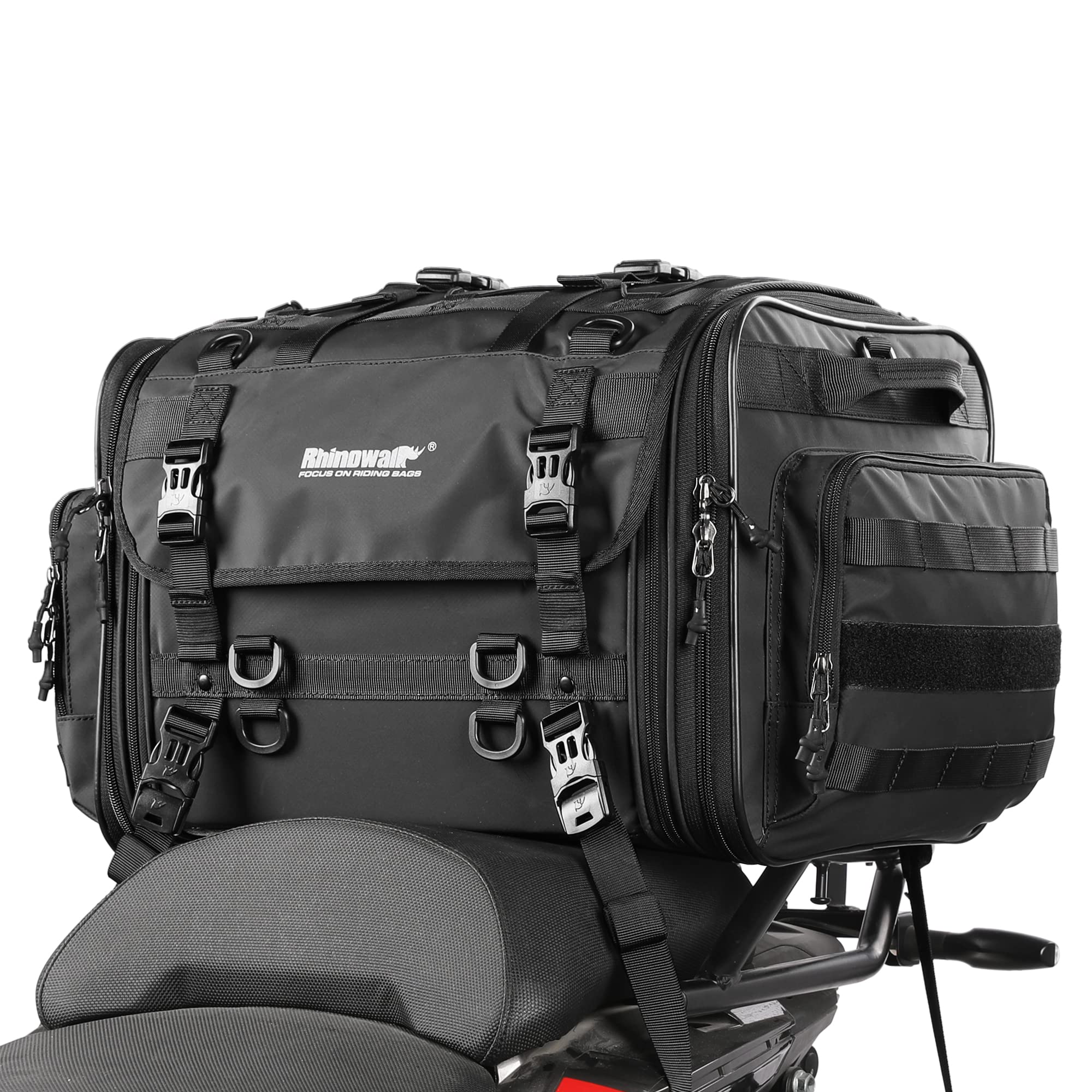 HUNTVP 40-60L Motorcycle Seat Bag Motorcycle Tail Bag Shoulder Bag Travel Luggage Bags Motorbike Rear Tack Truck Bag Storage Bag