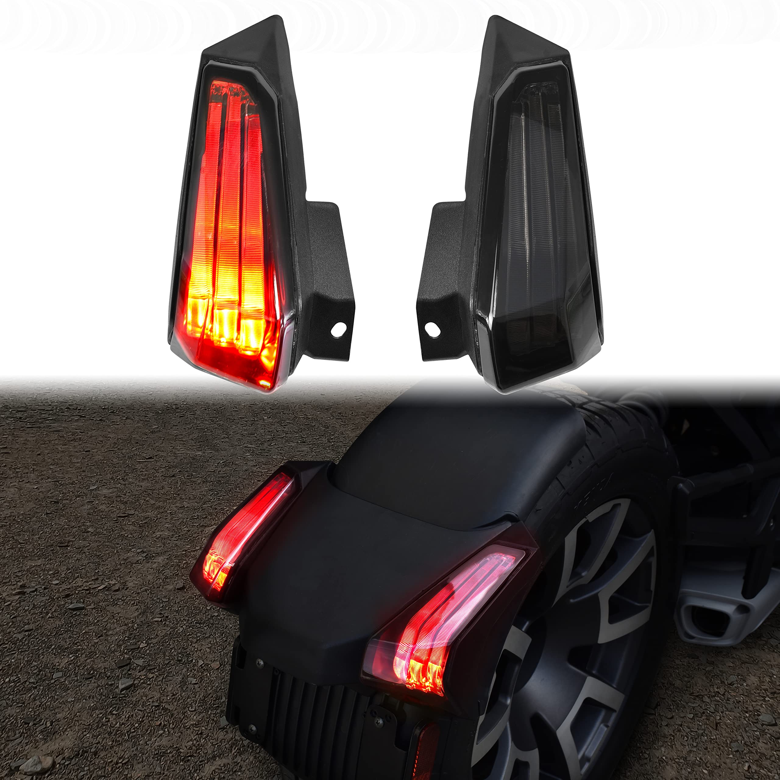 SAUTVS LED Taillights for Can Am Ryker 600 900, LED Smoked Black Tail Light Brake Light Taillight for Can-Am Ryker 600 900 & Ryk