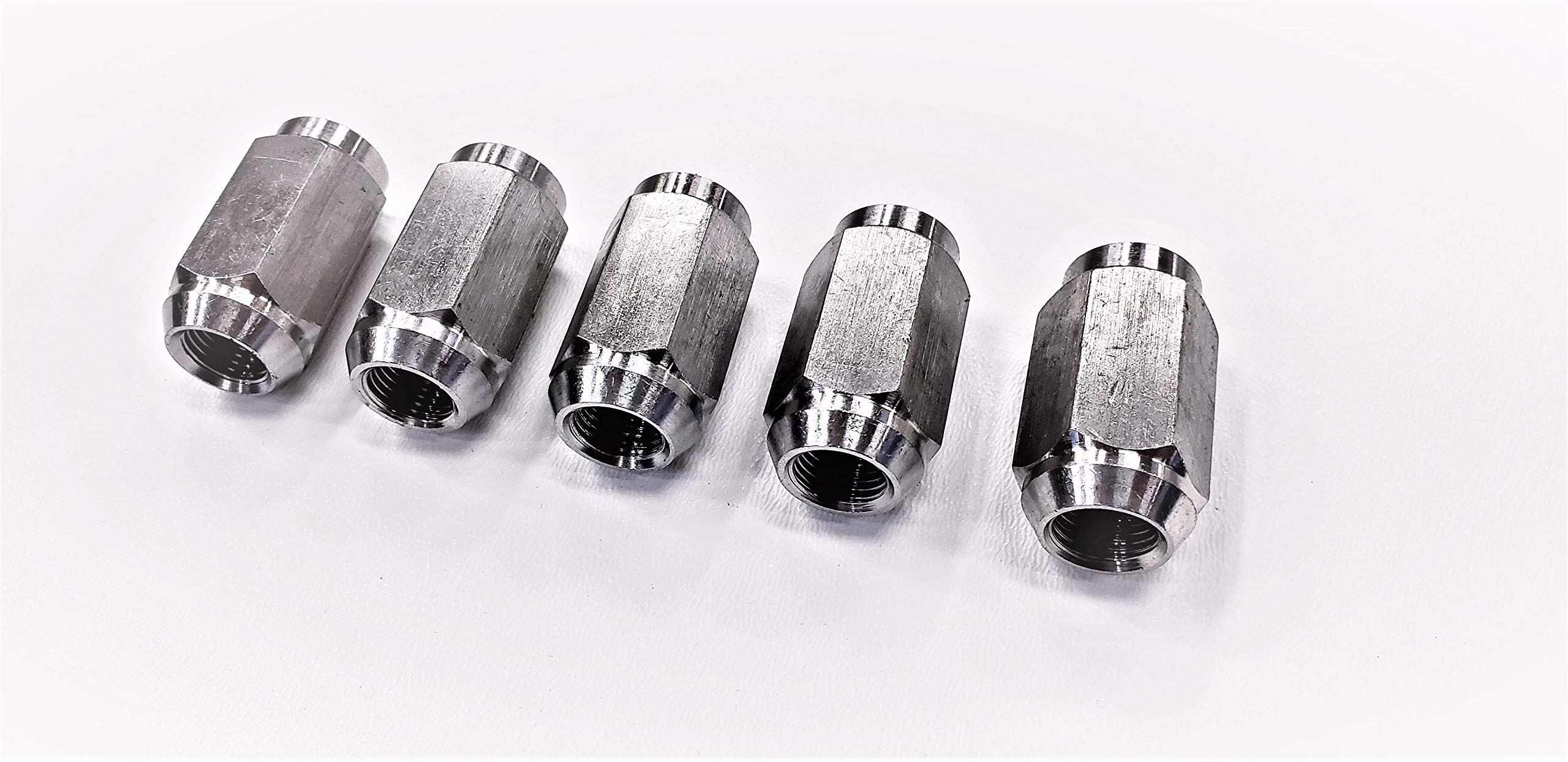 eCustomhitch eCustomRim Five (5) Pack Solid 304 Stainless Steel 1/2-20 Lug Nuts for Trailer Wheel Rim 1/2 20 Thread