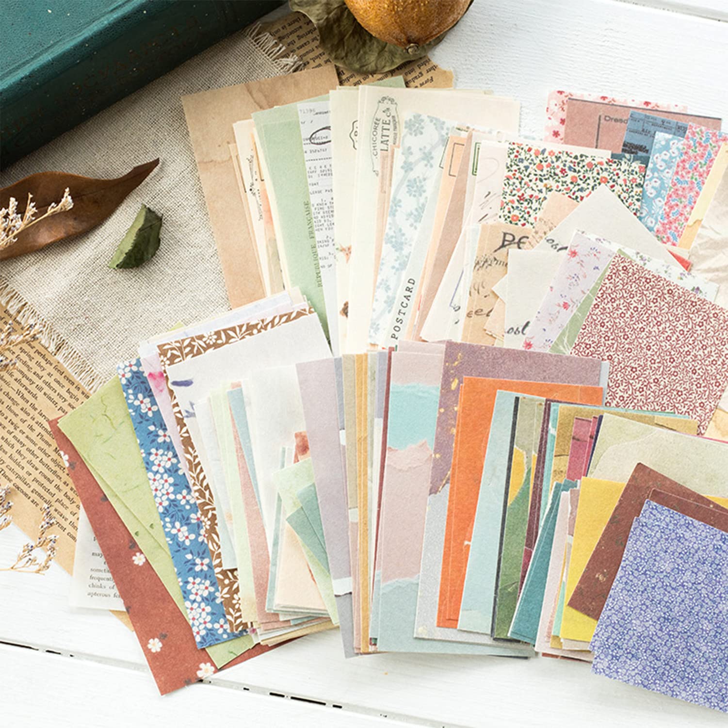Bleds 501 Pcs Scrapbook Supplies, Scrapbook Paper Kit 460 Sheets Thin Decorative Craft Paper With 40 Pcs Flower Stickers 1 Adhes