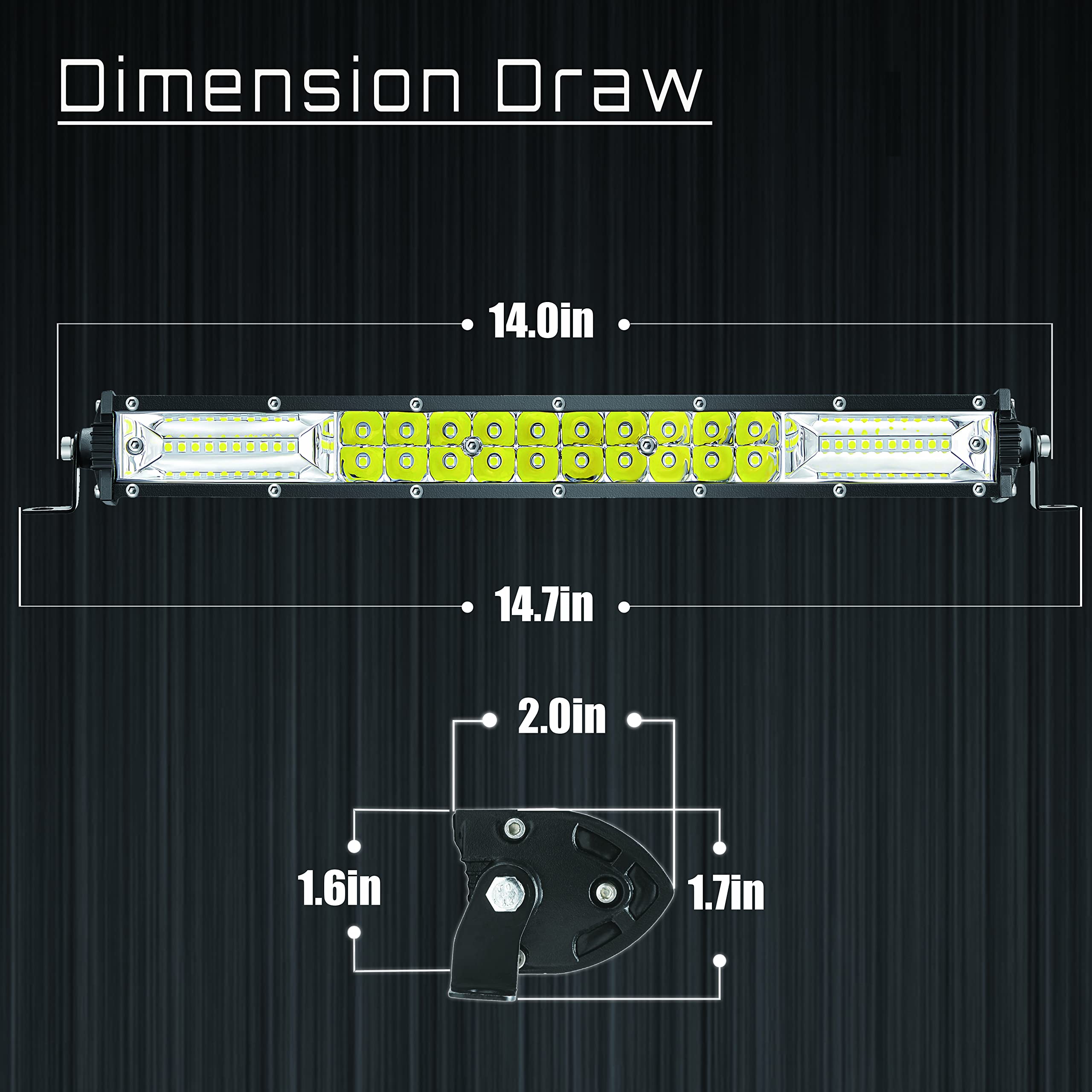 San Young 12 Inch Slim Led Light Bar For Truck, 12V 24V 120W 10000Lm Double Row Work Light Bar For Tractor Atv Utv Rv Rzr Snowbl