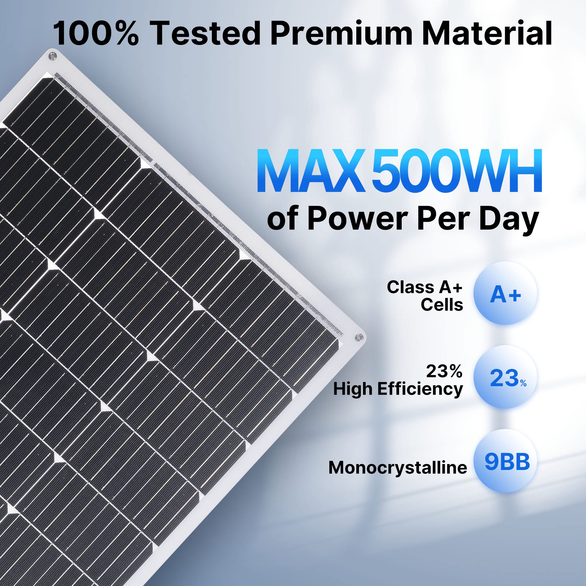 Topunive 2Pcs 100W 12V Flexible Solar Panel 9Bb Monocrystalline Cell 12 Volt Semi-Flexible For Marine Rv Trailer Boat Cabin Van Car Uneven Surfaces 12V 24V Battery Charge