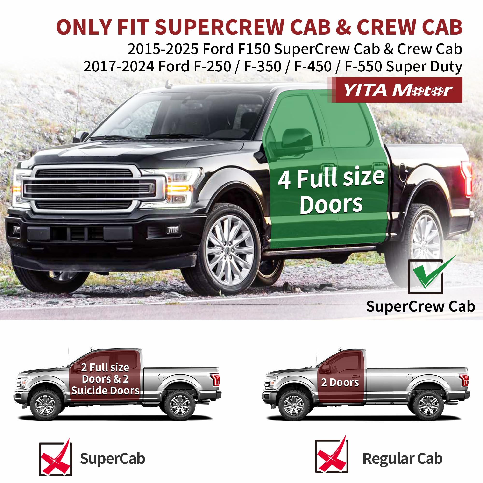 YITAMOTOR Under Seat Storage Box for Ford F150 2015-2026 & Super Duty, Black, Model MAYIMD5yYc