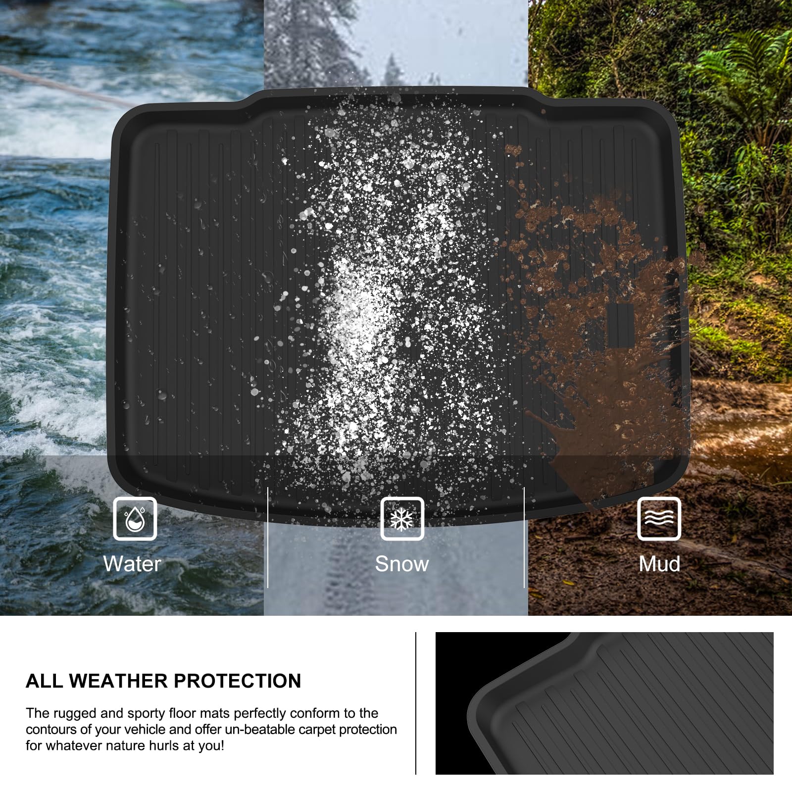 Kiwi Master Cargo Trunk Mat For 2017-2022 Honda Cr-V All Weather Trunk Liner Tpe Slush Mats Black - Factory Cargo Deck Must Be I