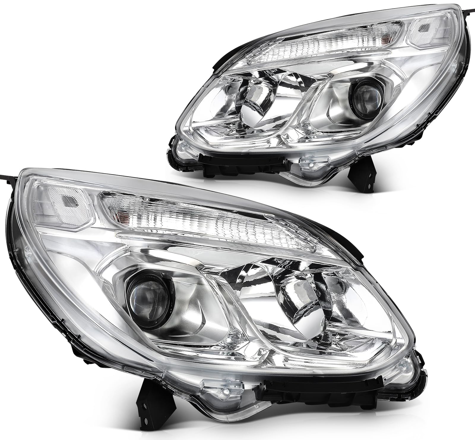 LBRST Headlight Fit 2016-2017 for Equinox Chrome Housing Pair Headlight Assembly 84009752