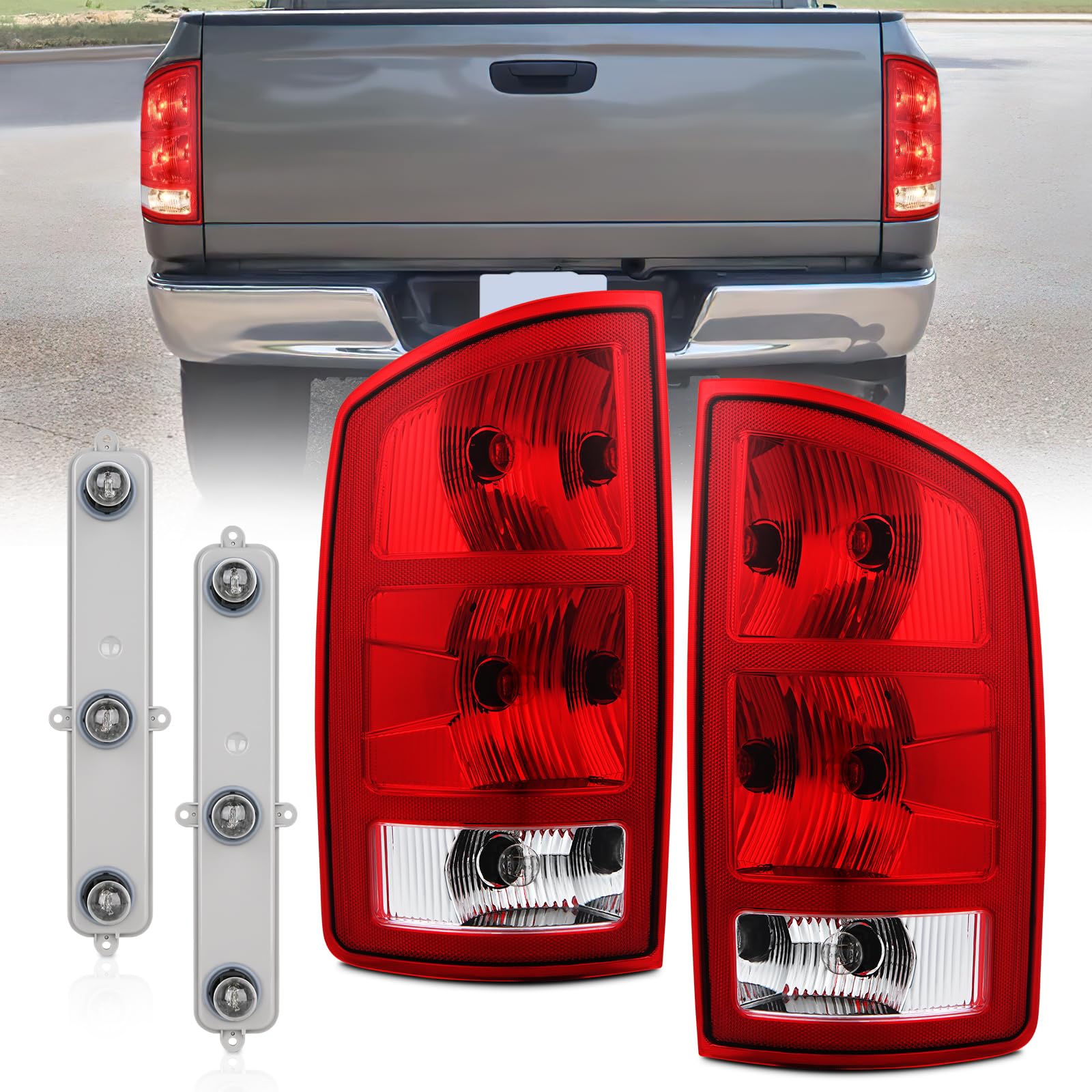 Nilight Taillight Assembly Compatible With 2002 2003 2004 2005 2006 Dodge Ram 1500 2003 2004 2005 2006 Dodge Ram 2500 3500 Rear