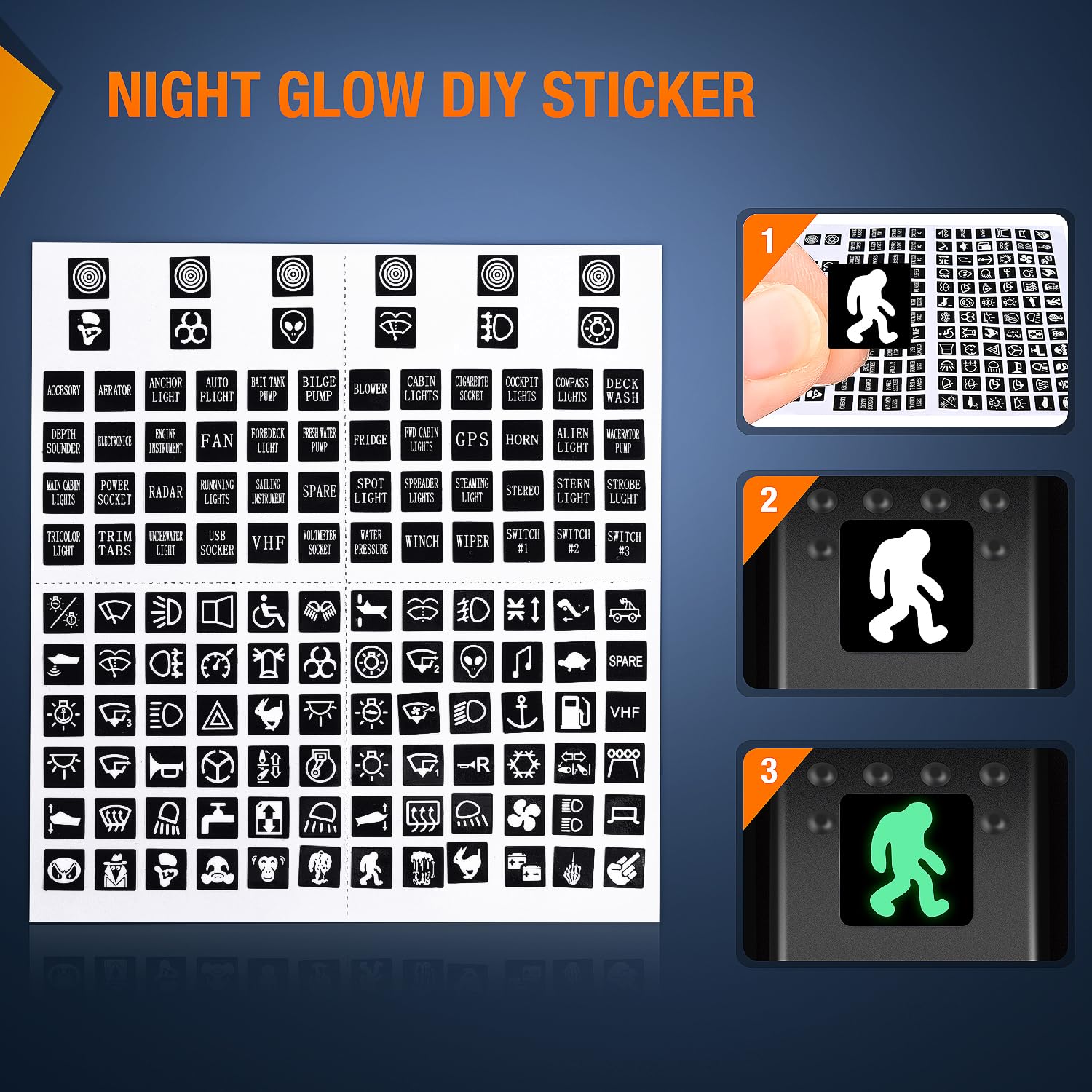Nilight 3 Pack Rocker Switches With Night Glow Stickers On Off 5 Pin Spst Led Switches With Pinkish Purple Backlit 12V/24V Toggl